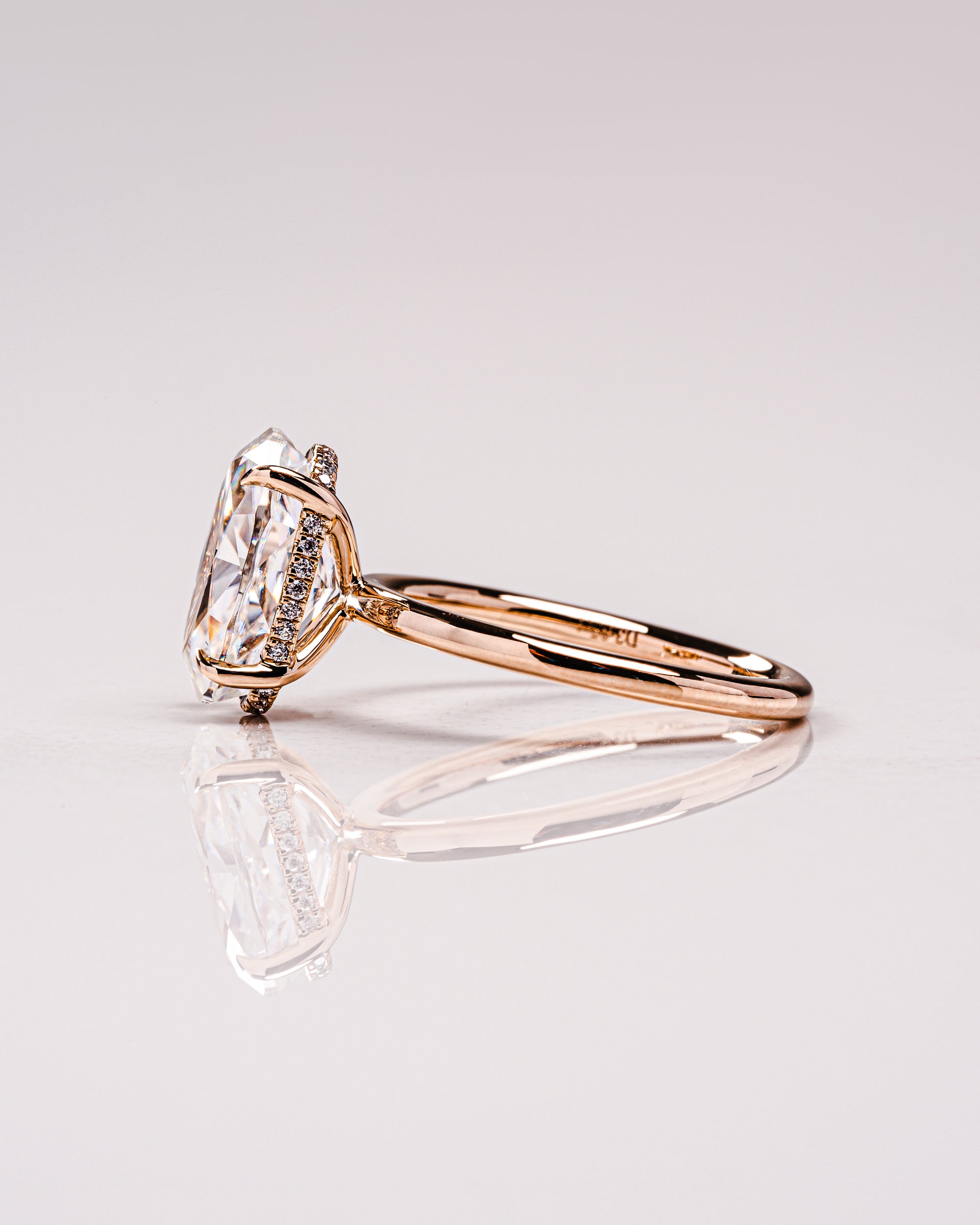 2.0 - 4.0 CT Oval F/VS1 CVD Diamond Hidden Halo Engagement Ring - Camila Brown