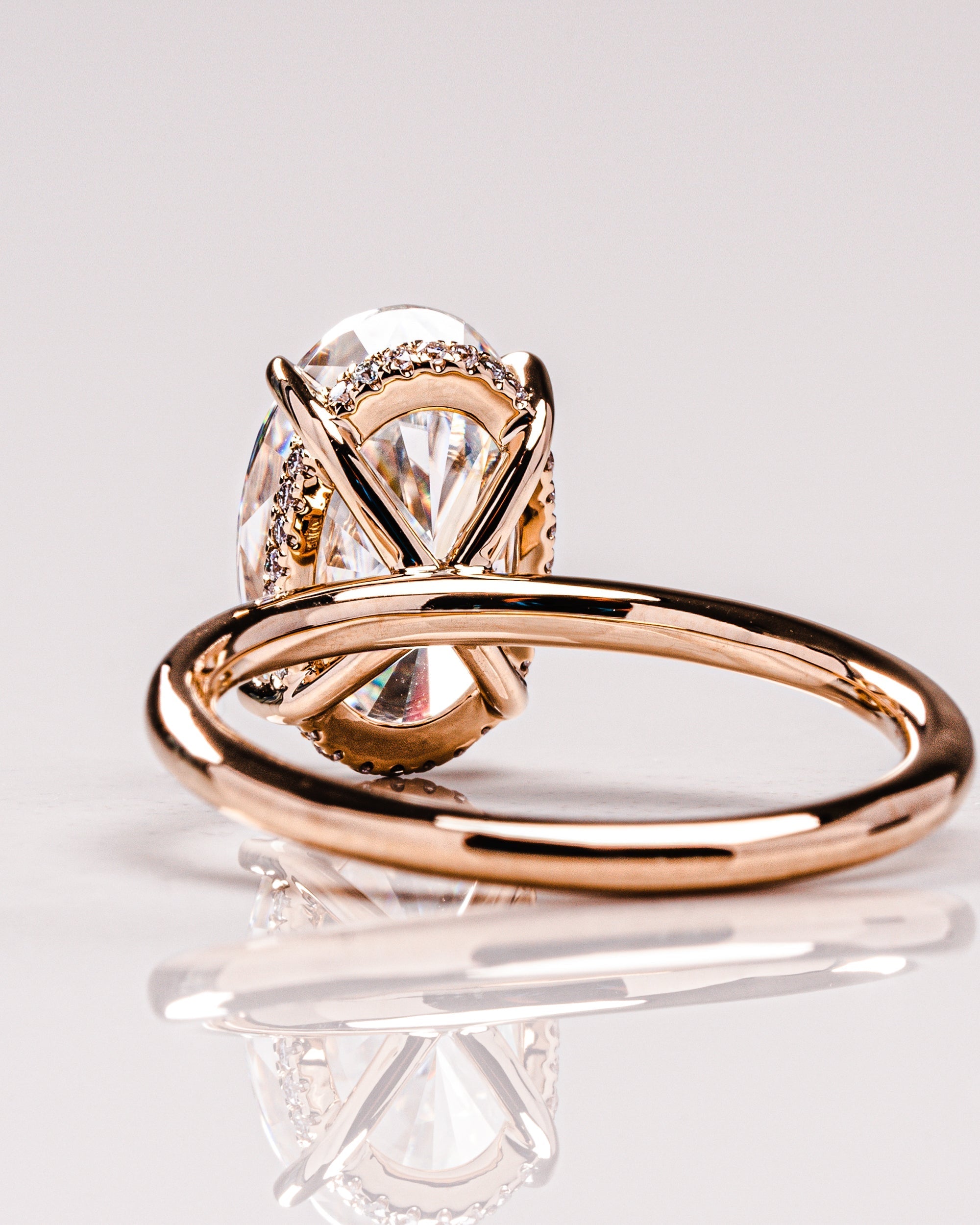 2.0 - 4.0 CT Oval F/VS1 CVD Diamond Hidden Halo Engagement Ring - Camila Brown