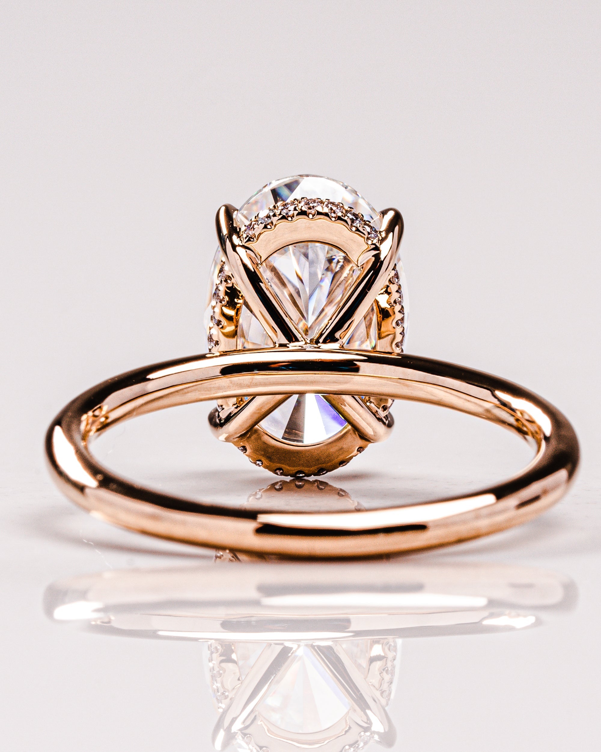 2.0 - 4.0 CT Oval F/VS1 CVD Diamond Hidden Halo Engagement Ring - Camila Brown