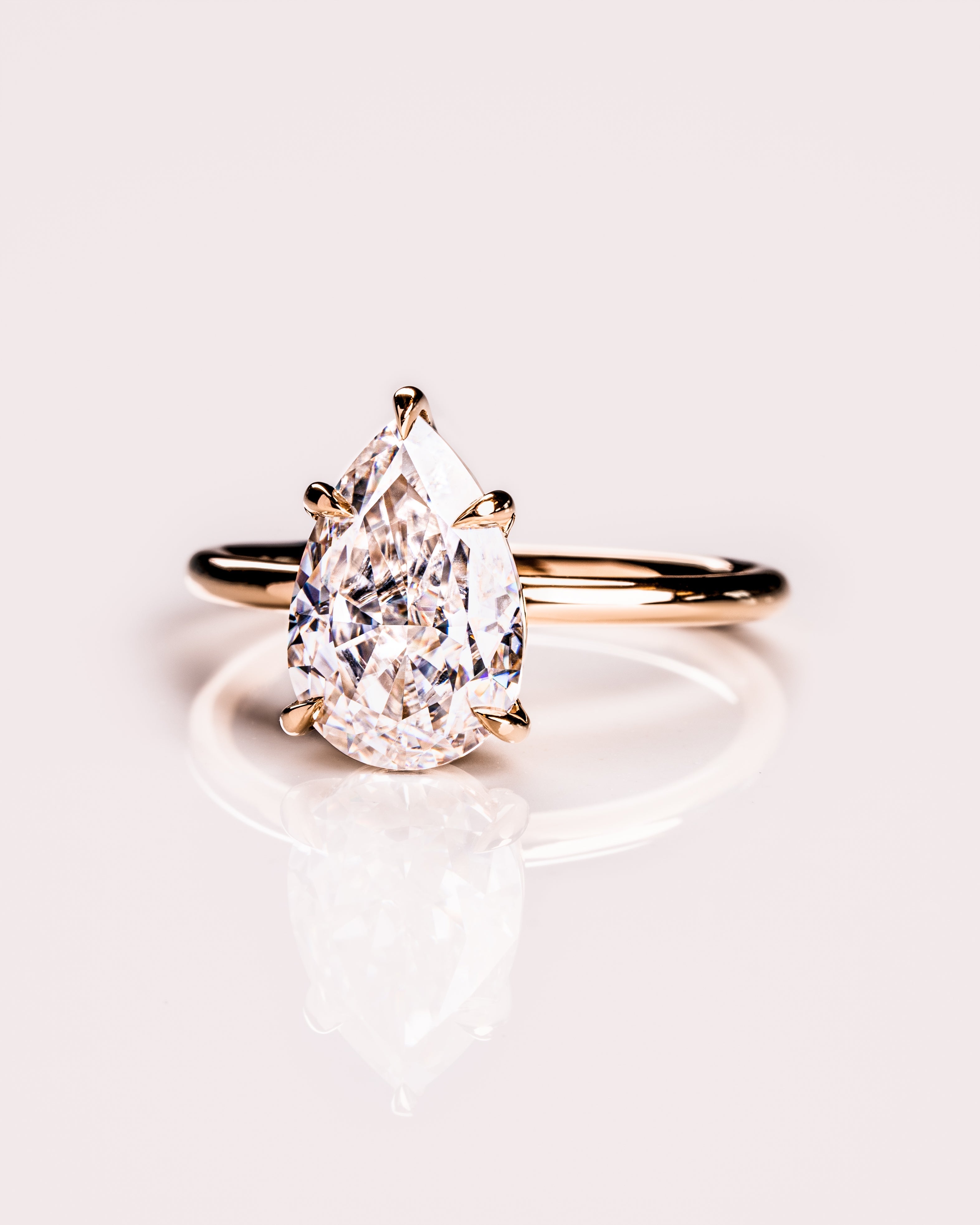 1.09-3.09 CT Pear F/VS1 CVD Diamond Solitaire Engagement Ring - Camila Brown