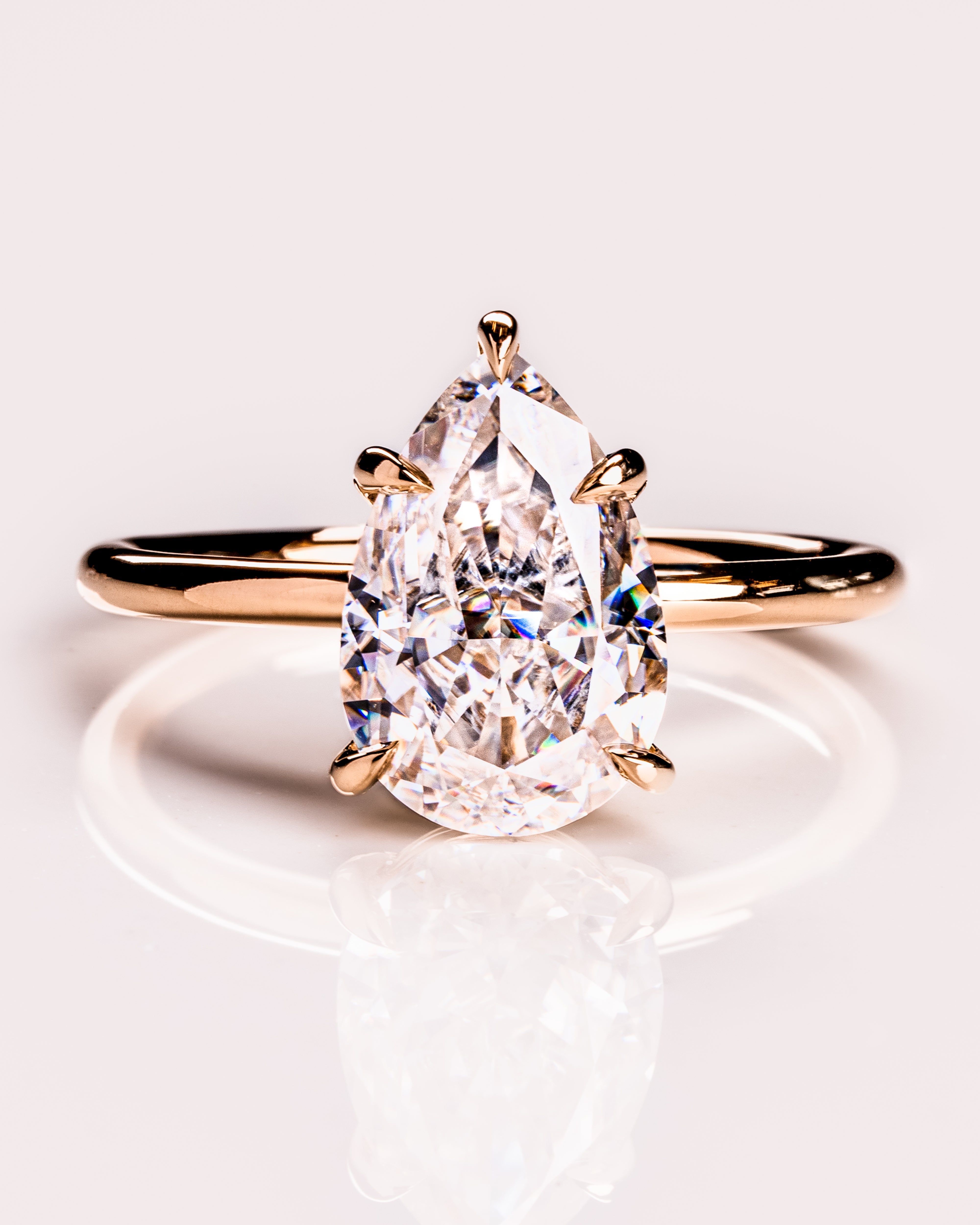 1.09-3.09 CT Pear F/VS1 CVD Diamond Solitaire Engagement Ring - Camila Brown