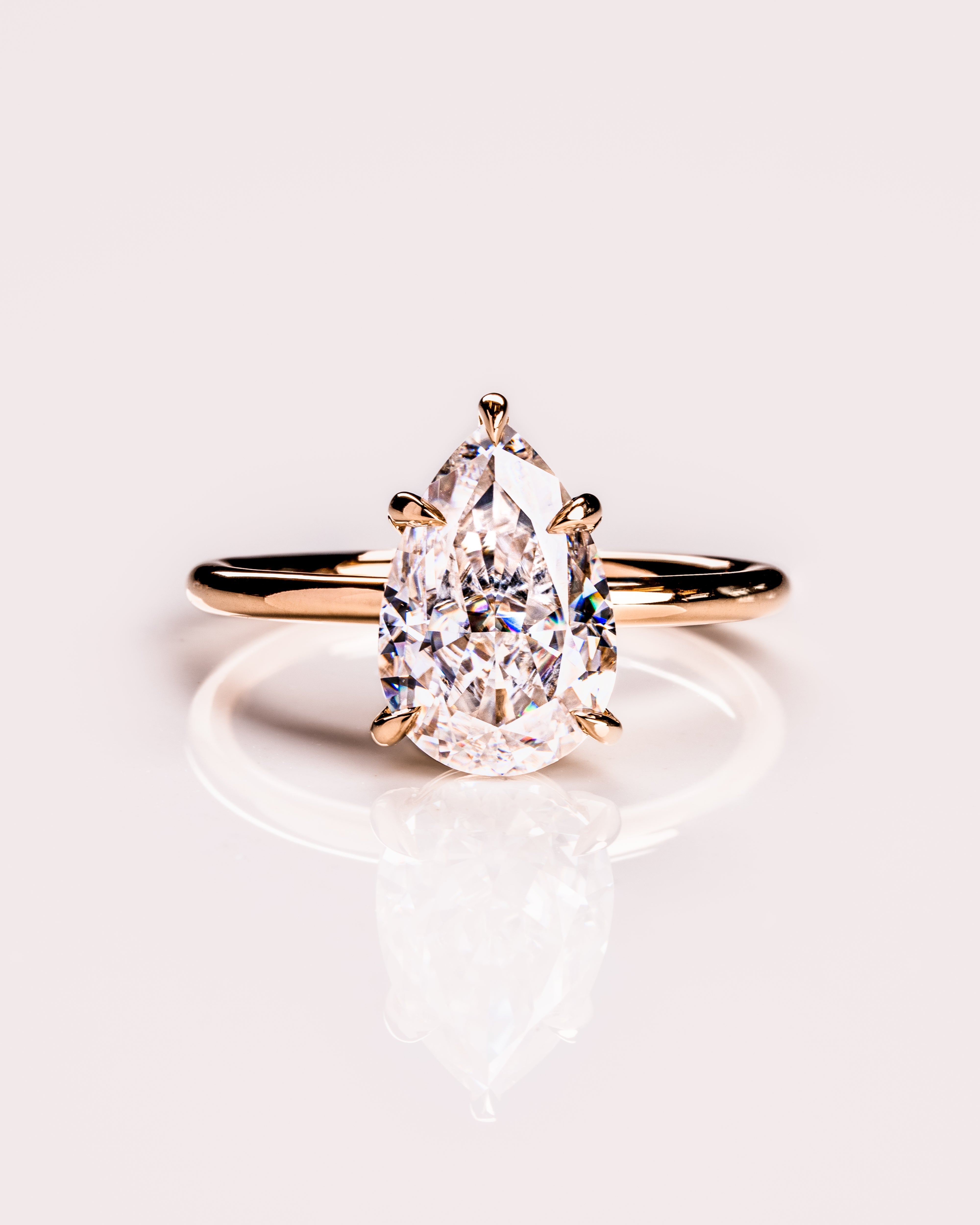 1.09-3.09 CT Pear F/VS1 CVD Diamond Solitaire Engagement Ring - Camila Brown