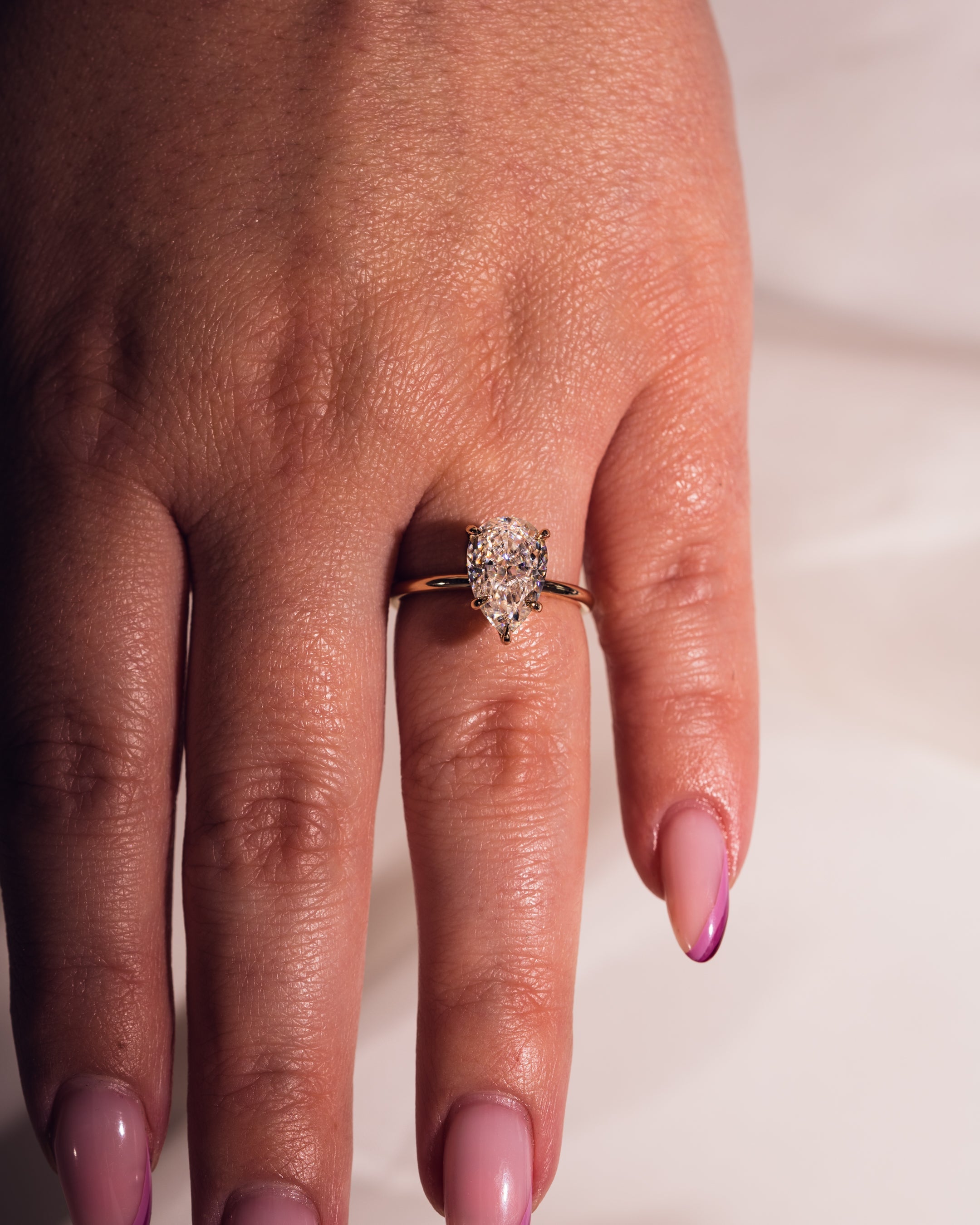 1.09-3.09 CT Pear F/VS1 CVD Diamond Solitaire Engagement Ring - Camila Brown