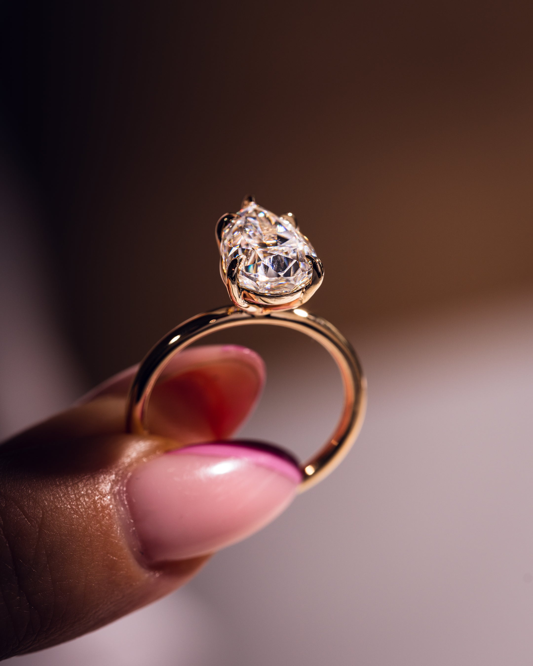 1.09-3.09 CT Pear F/VS1 CVD Diamond Solitaire Engagement Ring - Camila Brown