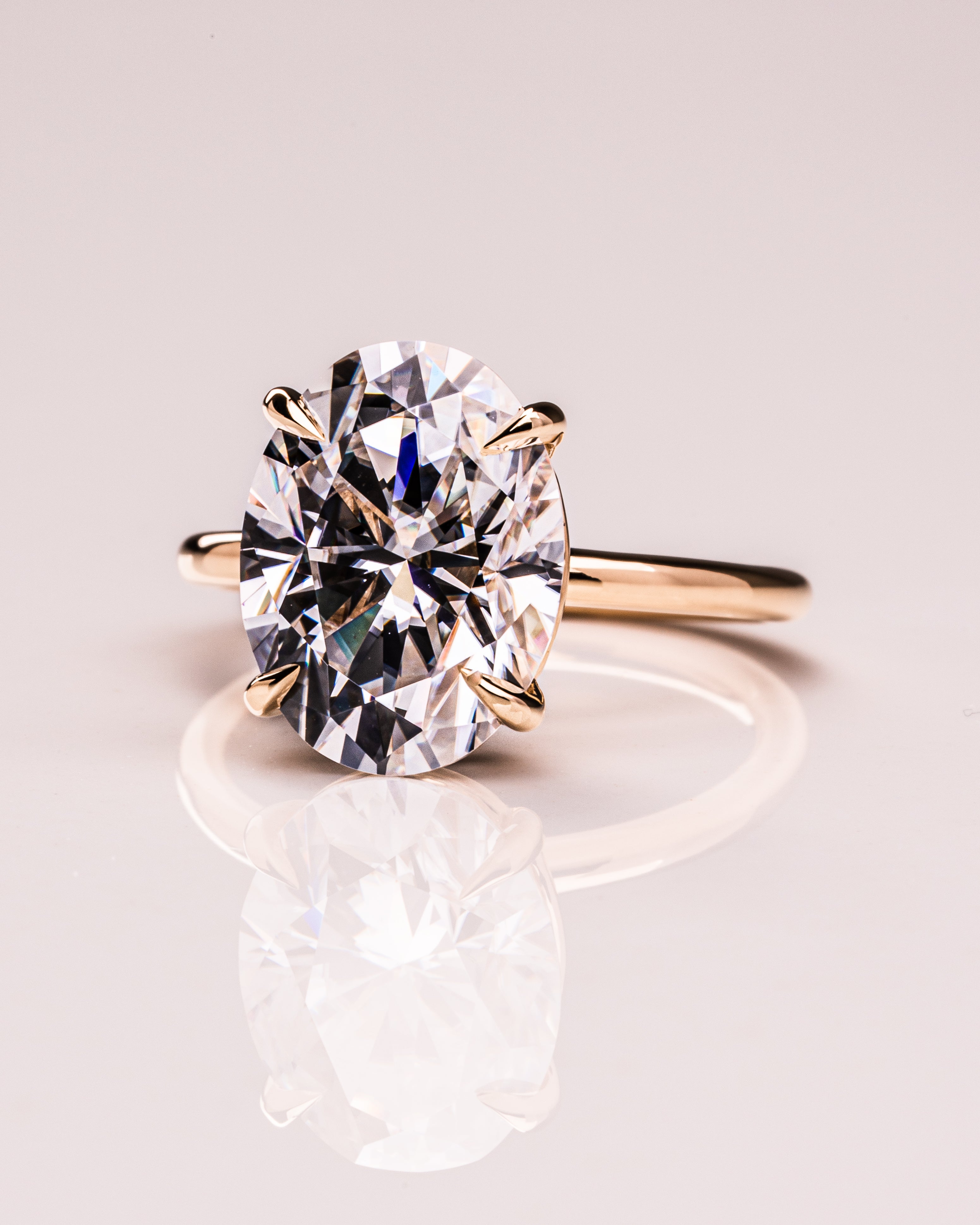 3.18 - 5.18 CT Oval F/VS1 CVD Diamond Solitaire Engagement Ring - Camila Brown