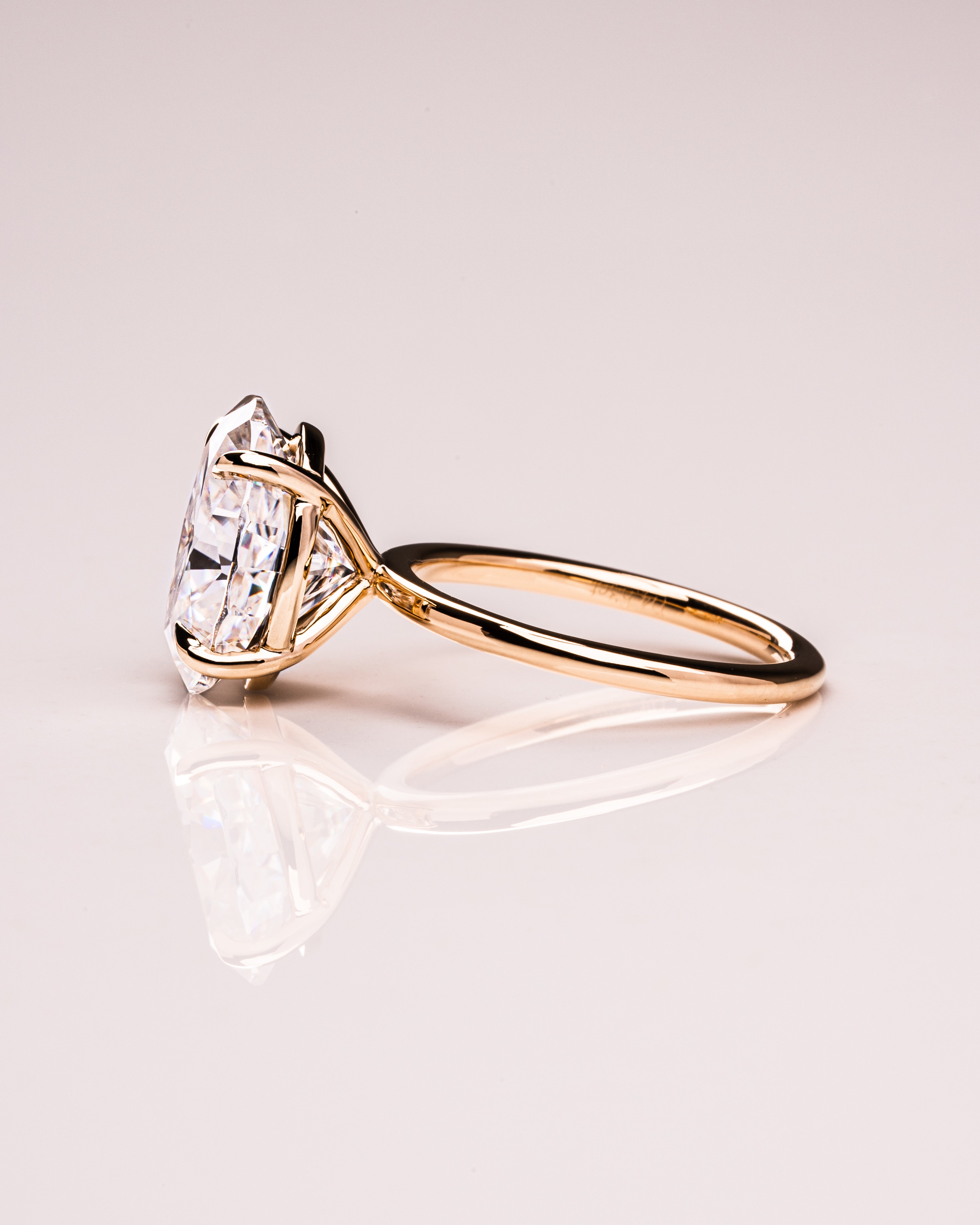 3.18 - 5.18 CT Oval F/VS1 CVD Diamond Solitaire Engagement Ring - Camila Brown