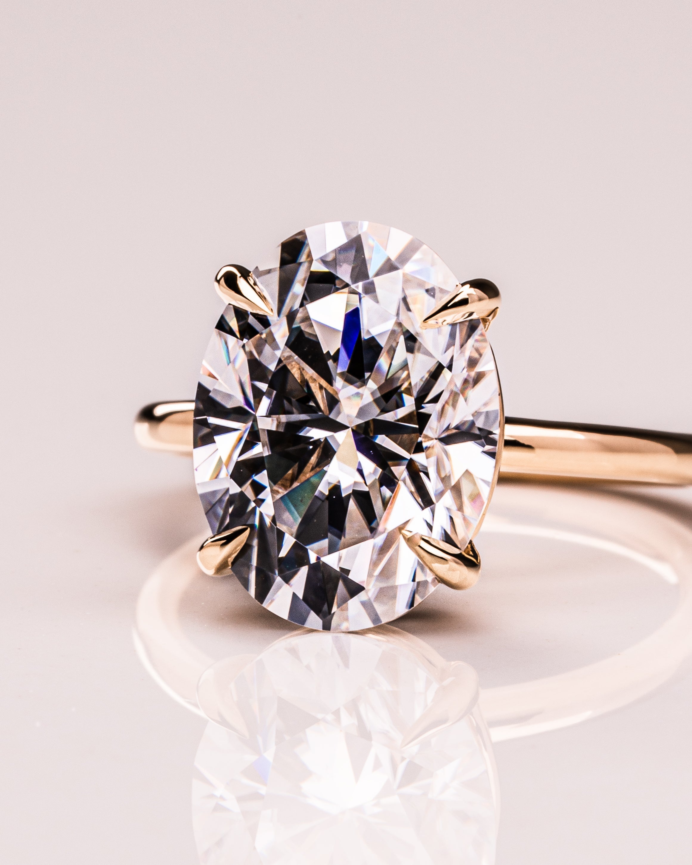 3.18 - 5.18 CT Oval F/VS1 CVD Diamond Solitaire Engagement Ring - Camila Brown