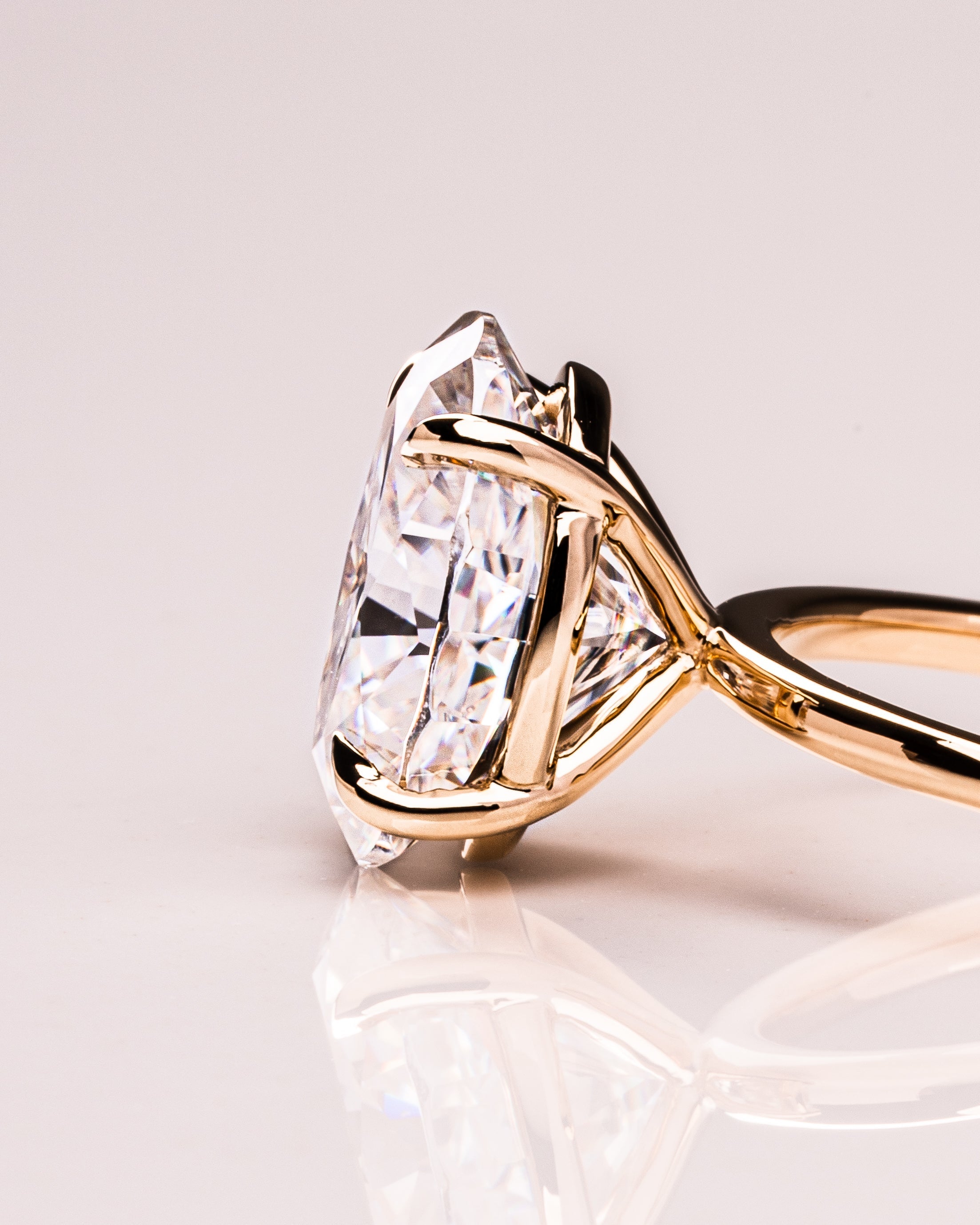 3.18 - 5.18 CT Oval F/VS1 CVD Diamond Solitaire Engagement Ring - Camila Brown