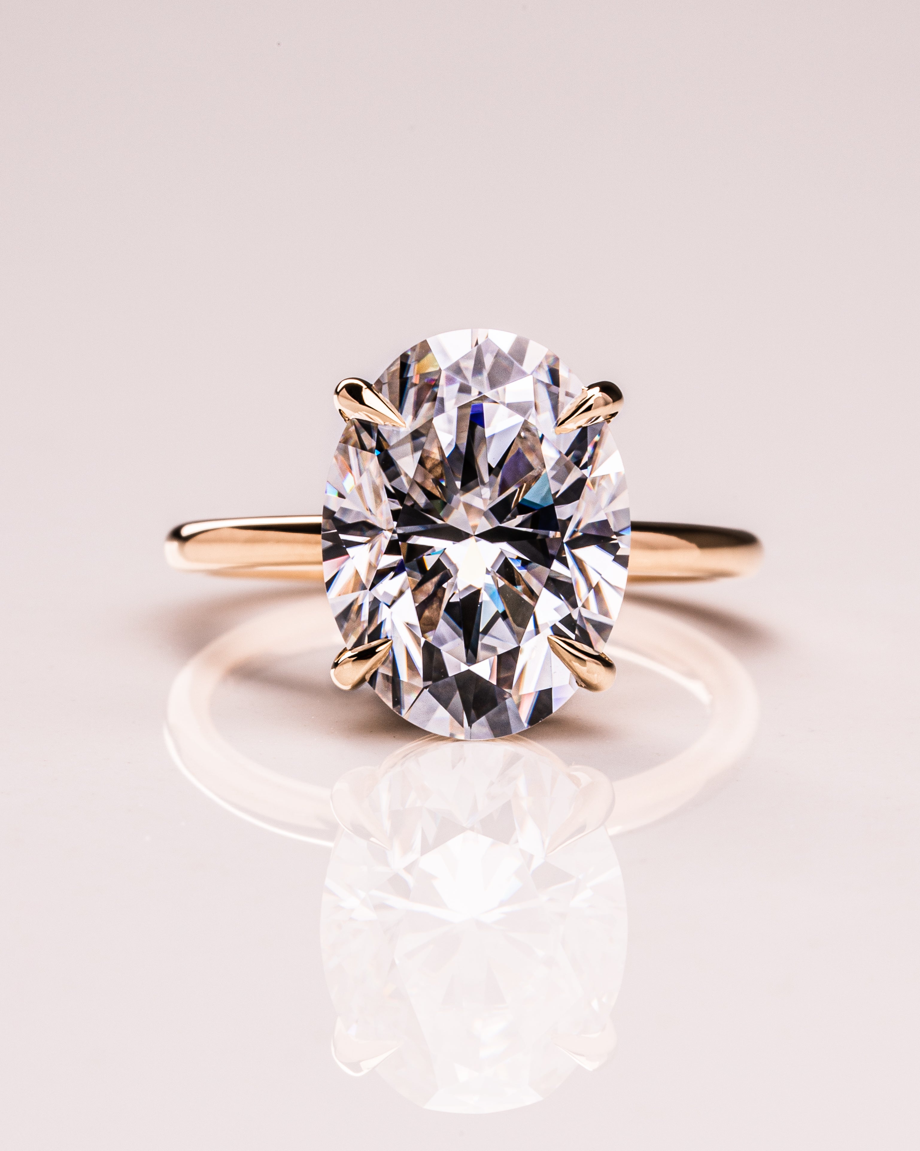 3.18 - 5.18 CT Oval F/VS1 CVD Diamond Solitaire Engagement Ring - Camila Brown