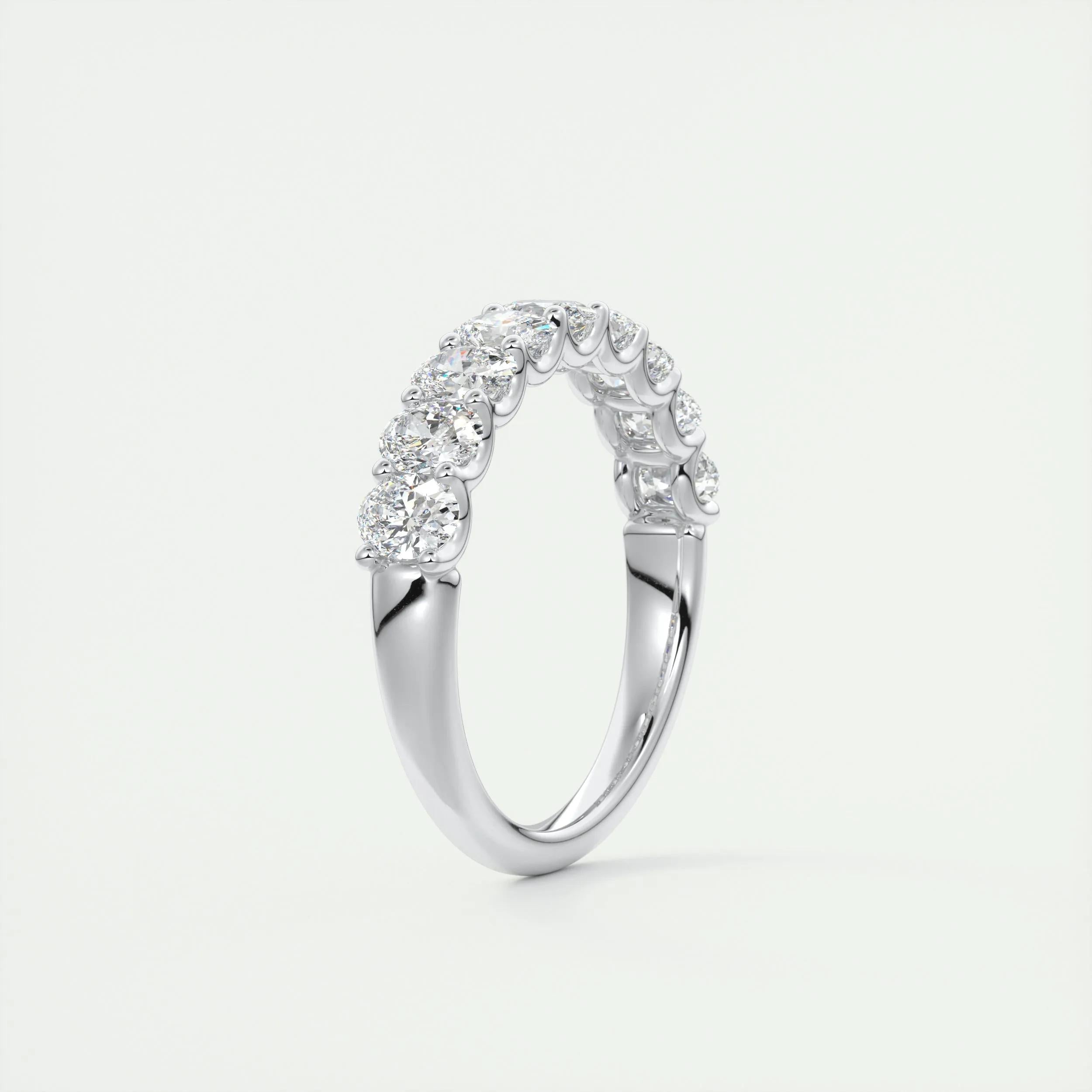 1.35 TCW Oval CVD Diamond Half Eternity Wedding Band - Camila Brown