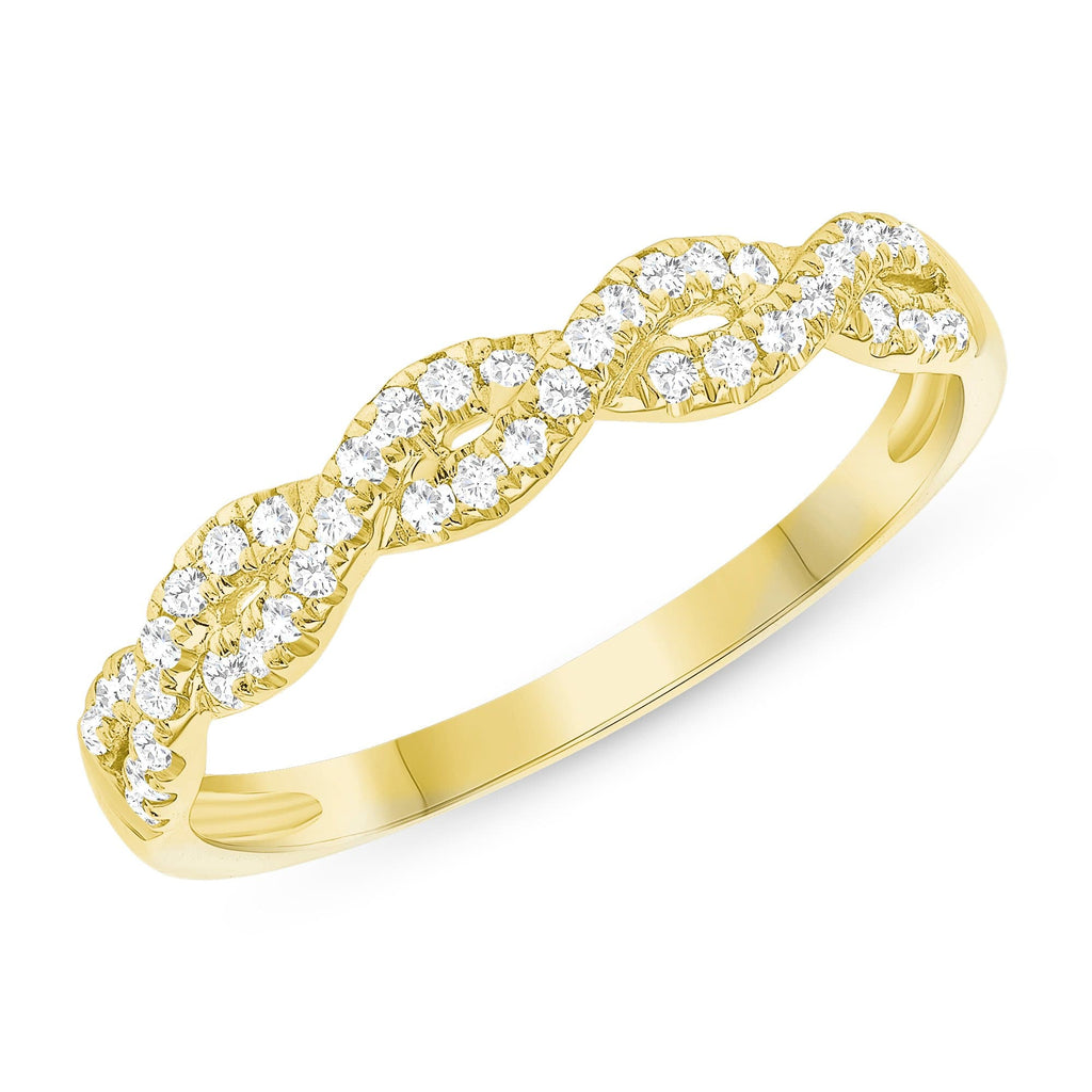 0.22 TCW Round CVD Diamond Twisted Wedding Band - Camila Brown