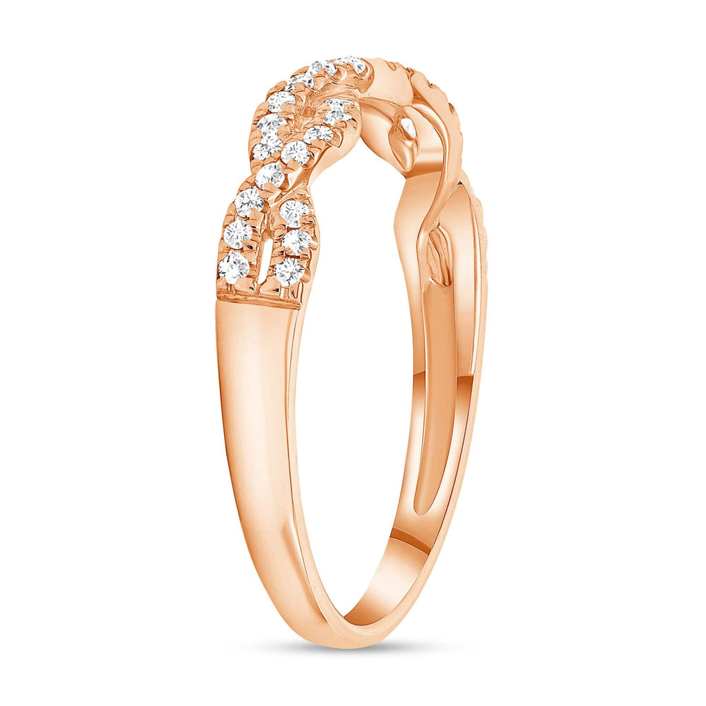 0.22 TCW Round CVD Diamond Twisted Wedding Band - Camila Brown