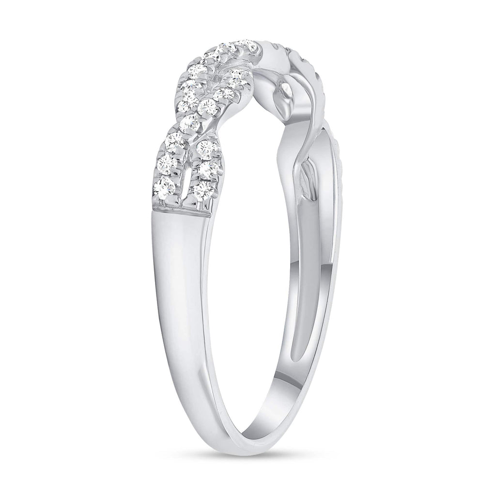 0.22 TCW Round CVD Diamond Twisted Wedding Band - Camila Brown