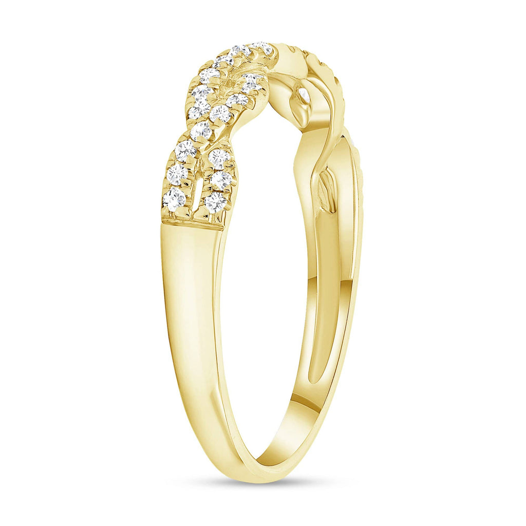 0.22 TCW Round CVD Diamond Twisted Wedding Band - Camila Brown