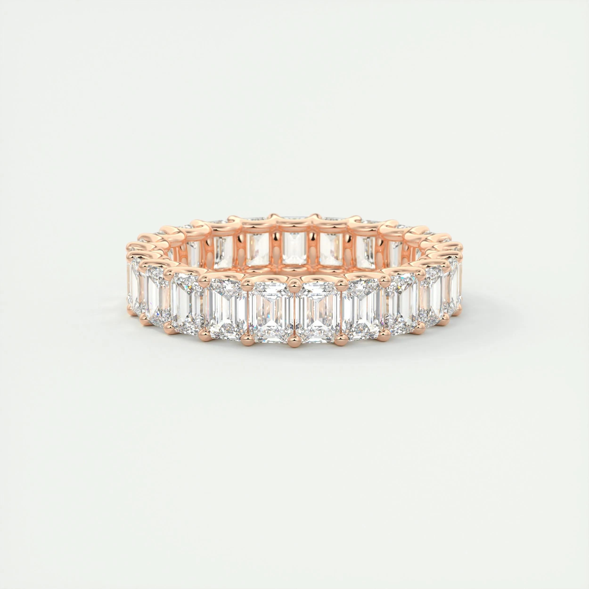 4.6 TCW Emerald CVD Diamond Full Eternity Wedding Band - Camila Brown
