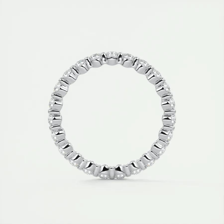 0.69 TCW Round CVD Diamond bubble prong Wedding Band - Camila Brown