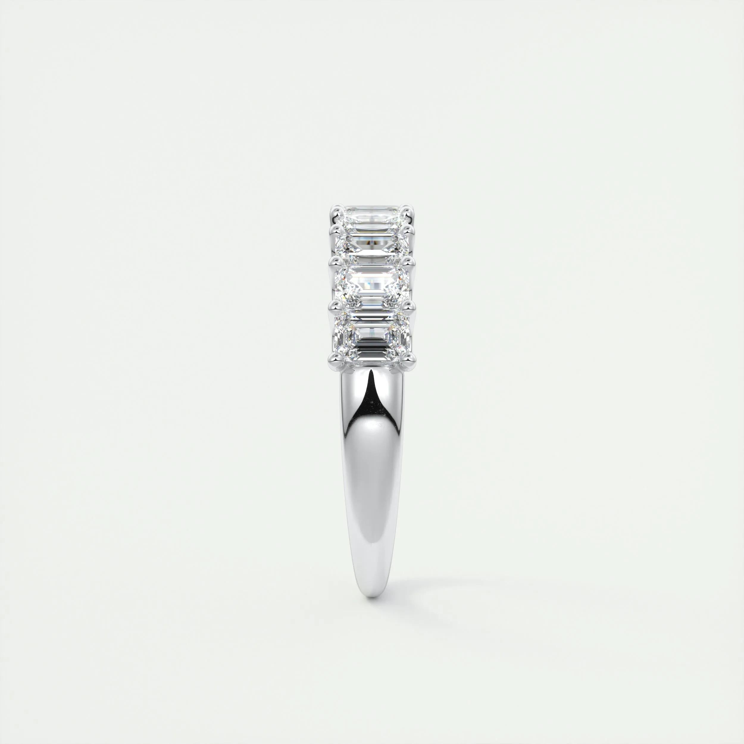 1.80 TCW Emerald CVD Diamond Half Eternity Wedding Band - Camila Brown