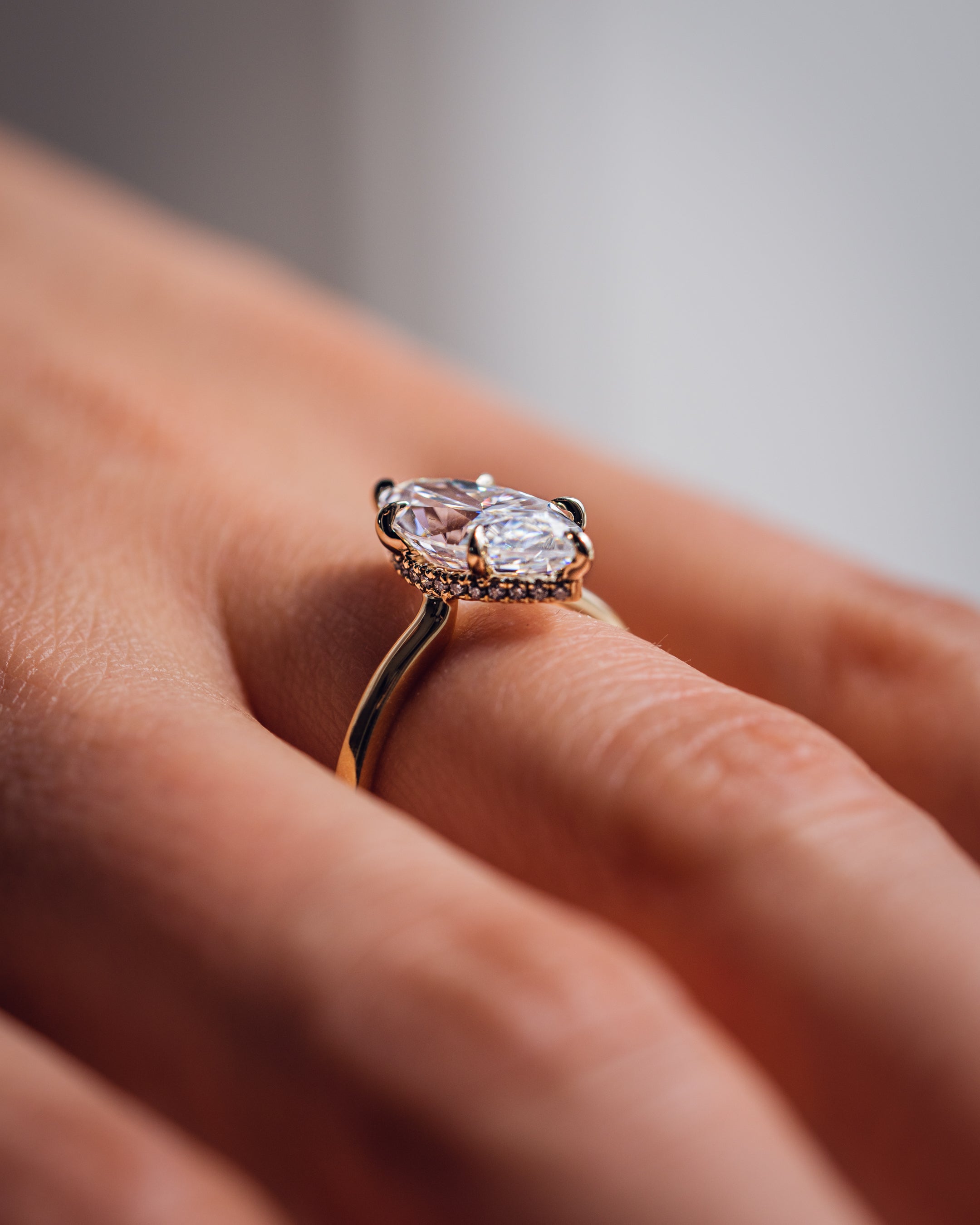 0.90 CT Marquise F/VS1 CVD Diamond Hidden Halo Engagement Ring - Camila Brown