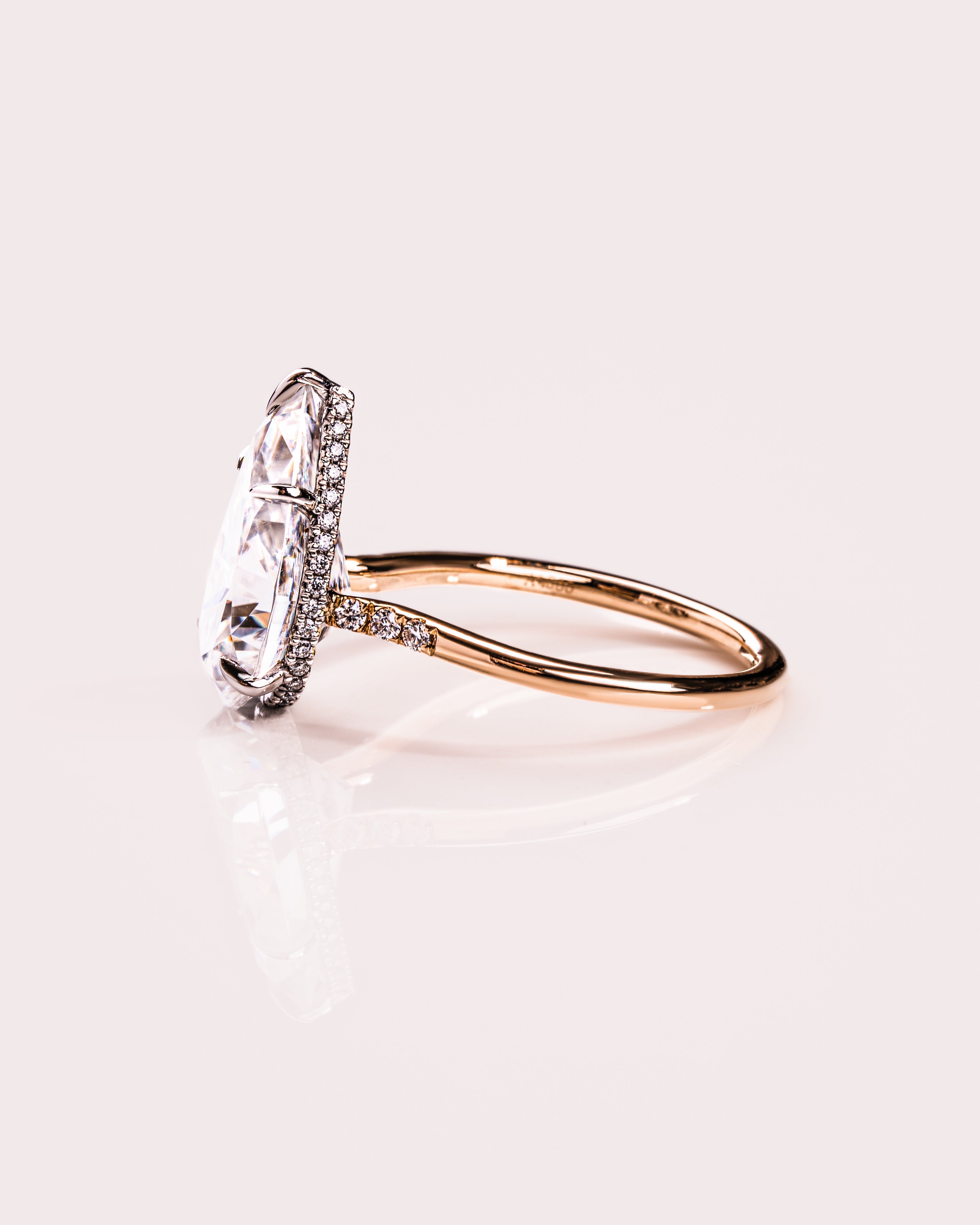 1.09 - 3.09 CT Pear E/VS2 CVD Diamond Hidden Halo Engagement Ring - Camila Brown