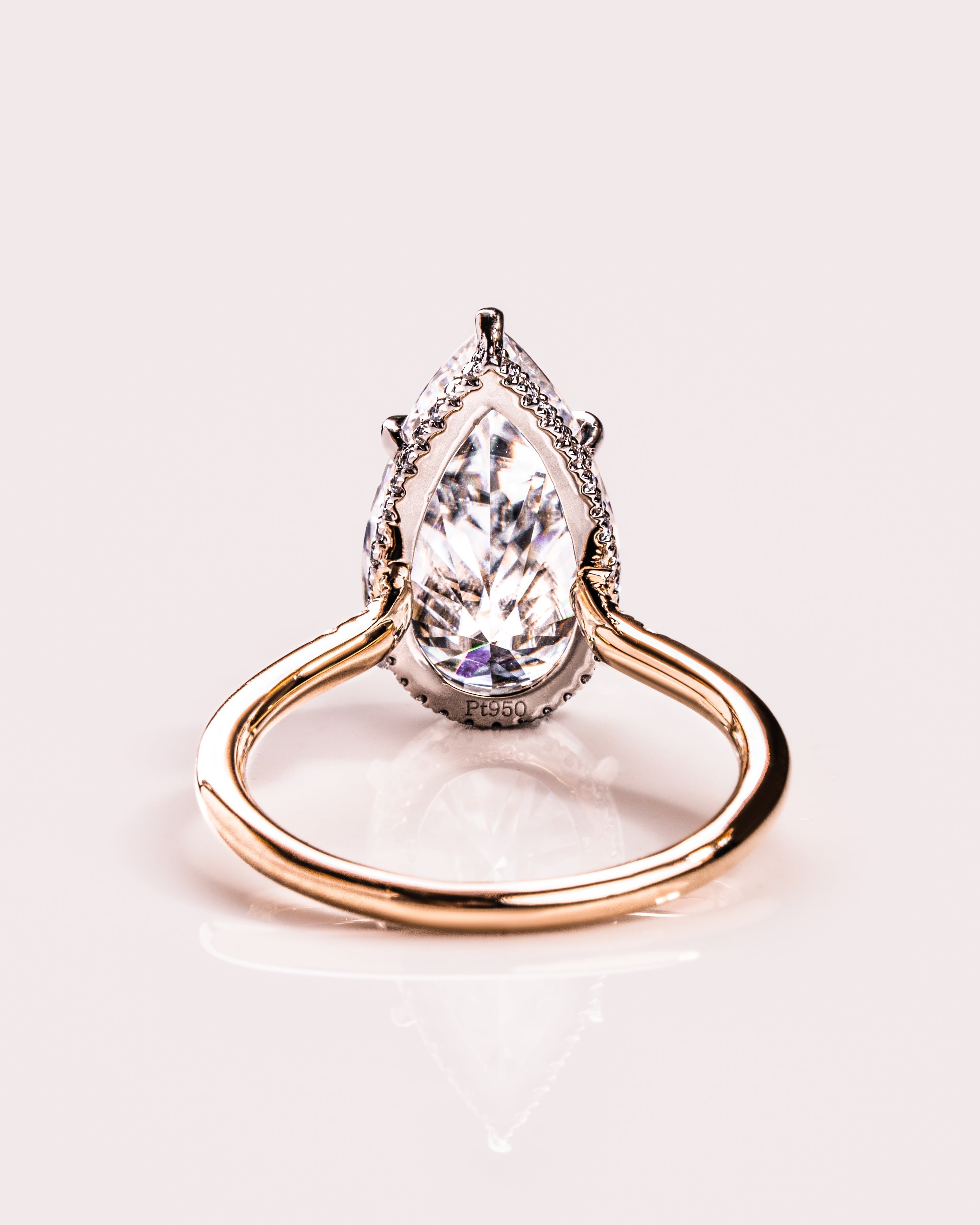 1.09 - 3.09 CT Pear E/VS2 CVD Diamond Hidden Halo Engagement Ring - Camila Brown