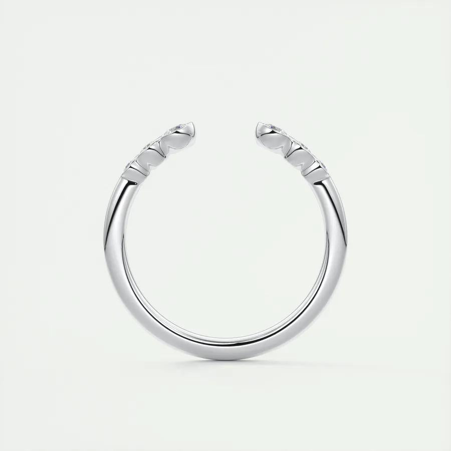 0.22 TCW Round CVD Diamond Bezel Open Wedding Band - Camila Brown