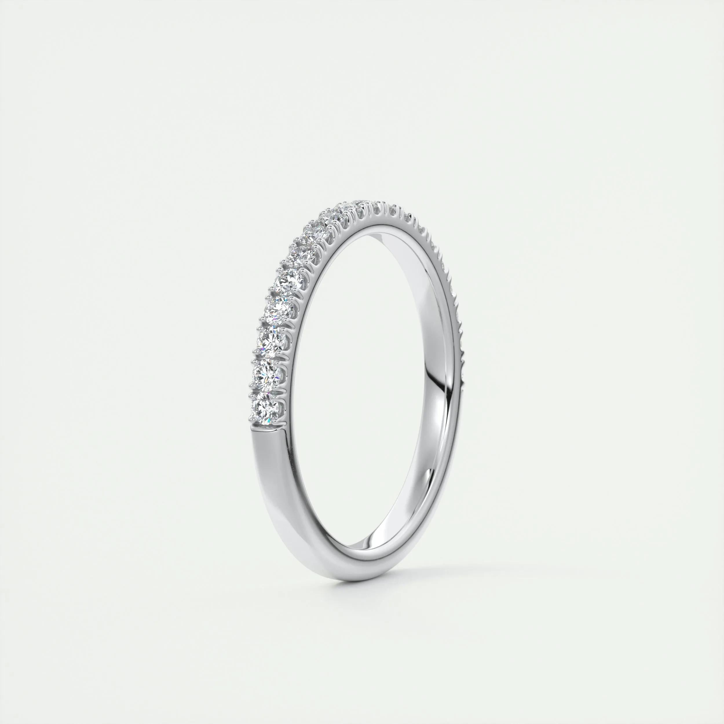 0.38 TCW Round CVD Diamond Half Eternity Wedding Band - Camila Brown