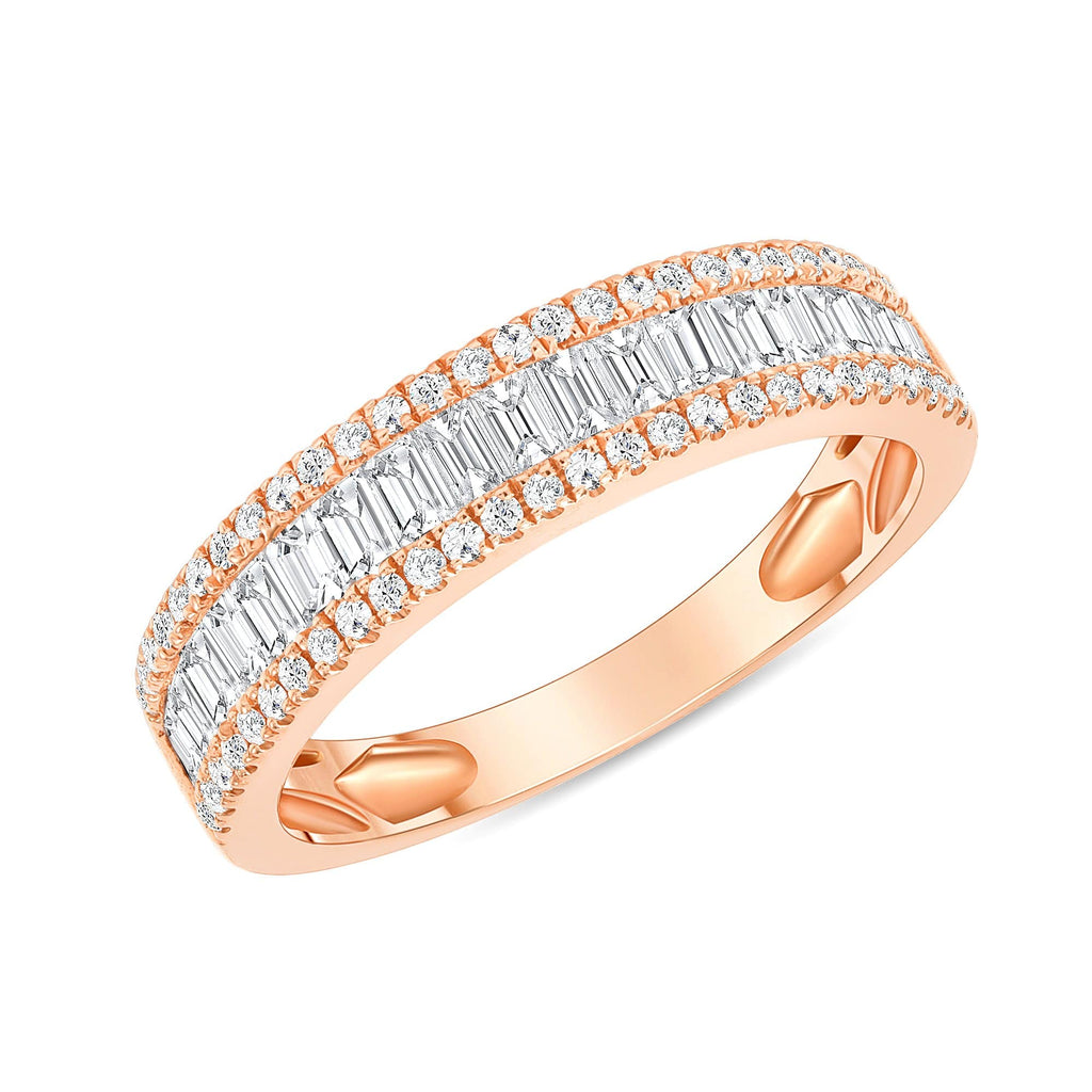 0.80 TCW Baguette & Round CVD Diamond Micro Setting Wedding Band - Camila Brown