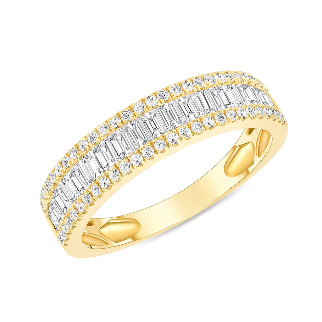 0.80 TCW Baguette & Round CVD Diamond Micro Setting Wedding Band - Camila Brown