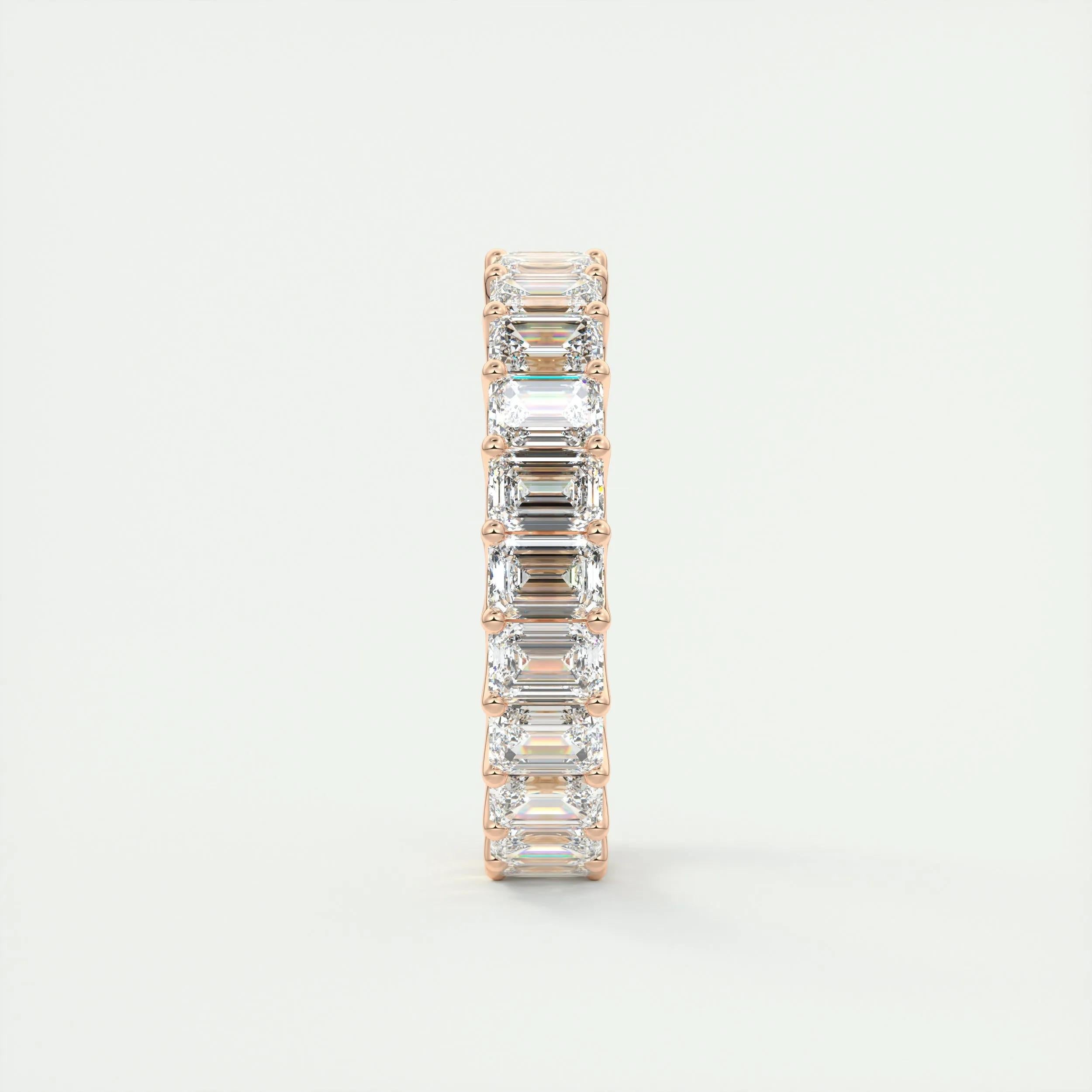 4.6 TCW Emerald CVD Diamond Full Eternity Wedding Band - Camila Brown
