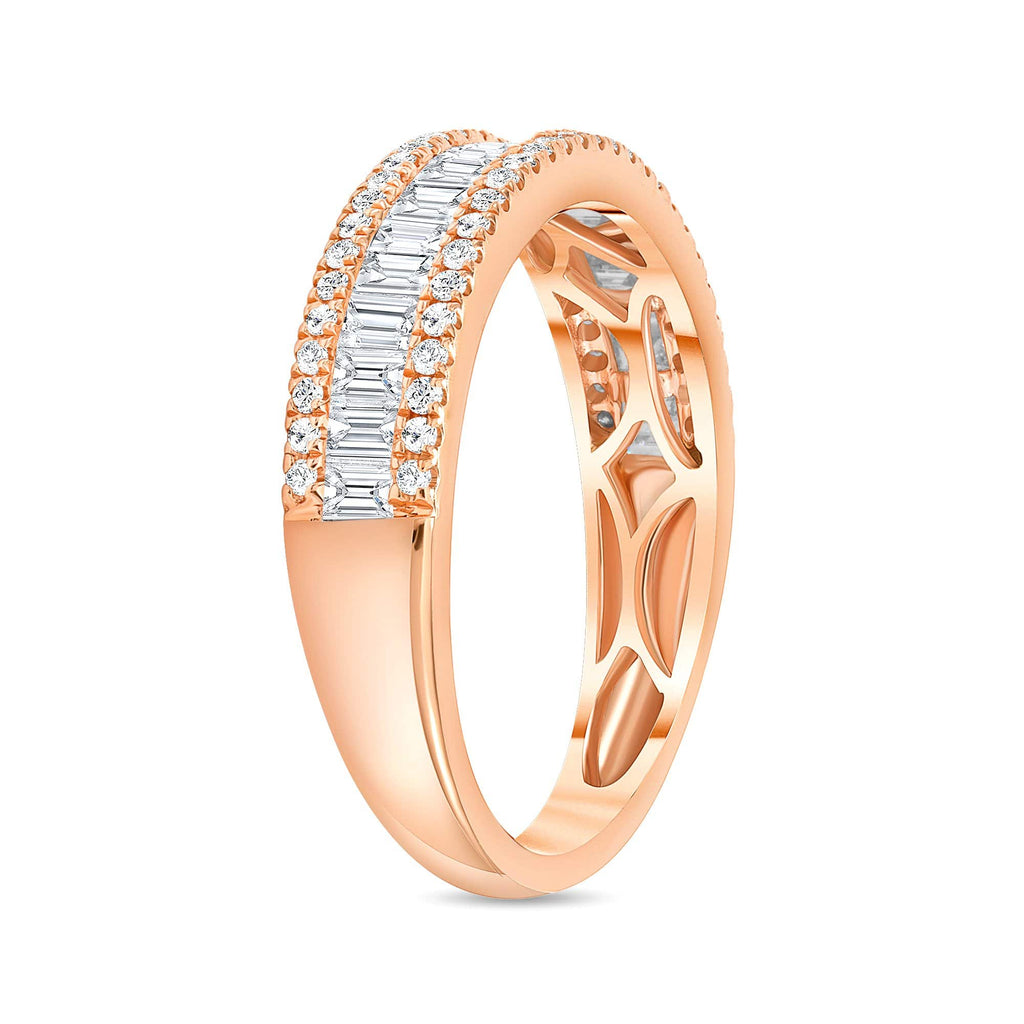 0.80 TCW Baguette & Round CVD Diamond Micro Setting Wedding Band - Camila Brown