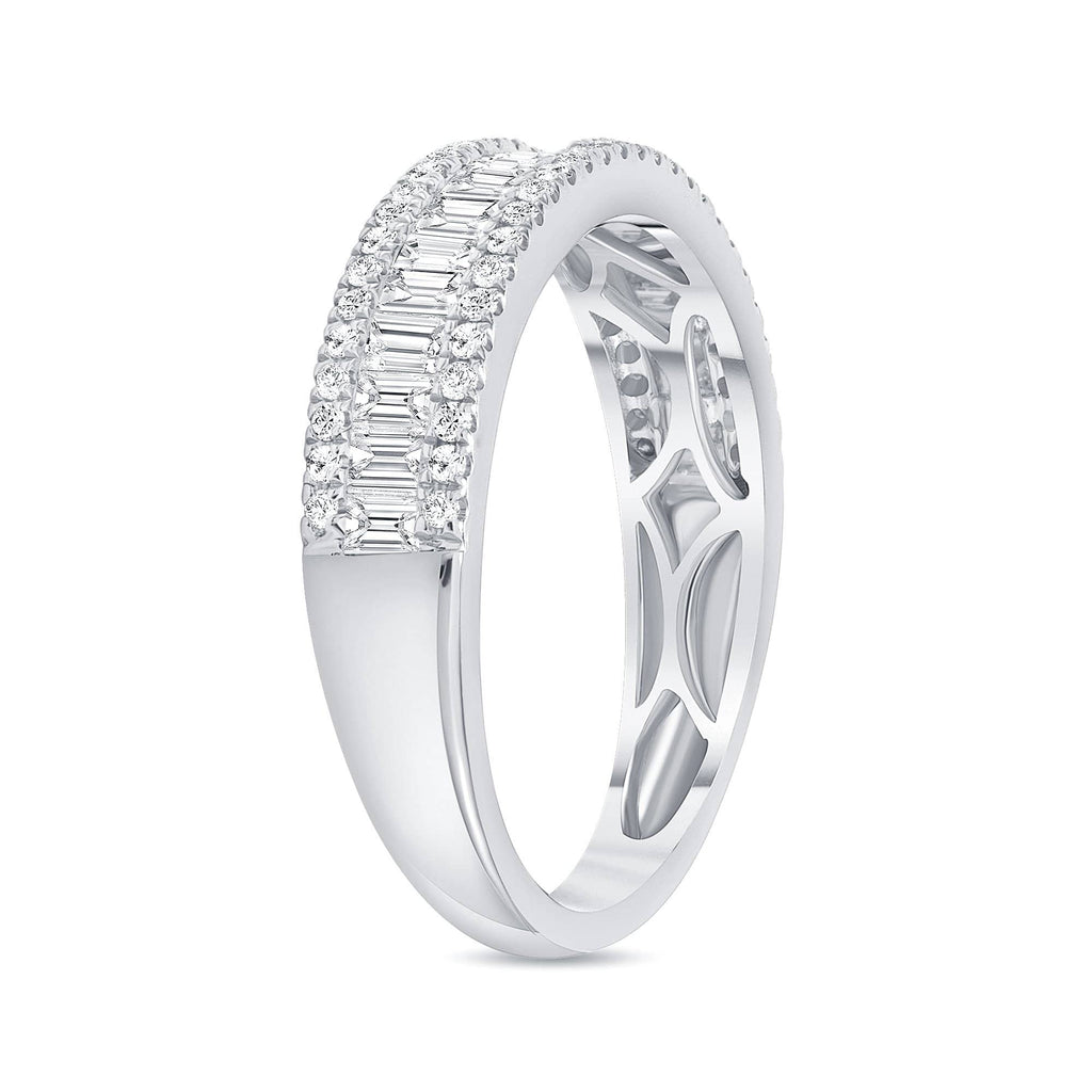 0.80 TCW Baguette & Round CVD Diamond Micro Setting Wedding Band - Camila Brown