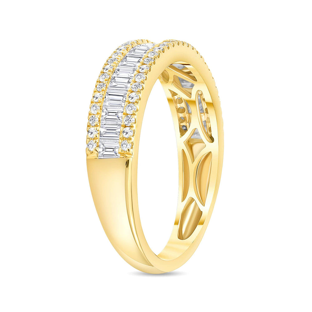 0.80 TCW Baguette & Round CVD Diamond Micro Setting Wedding Band - Camila Brown