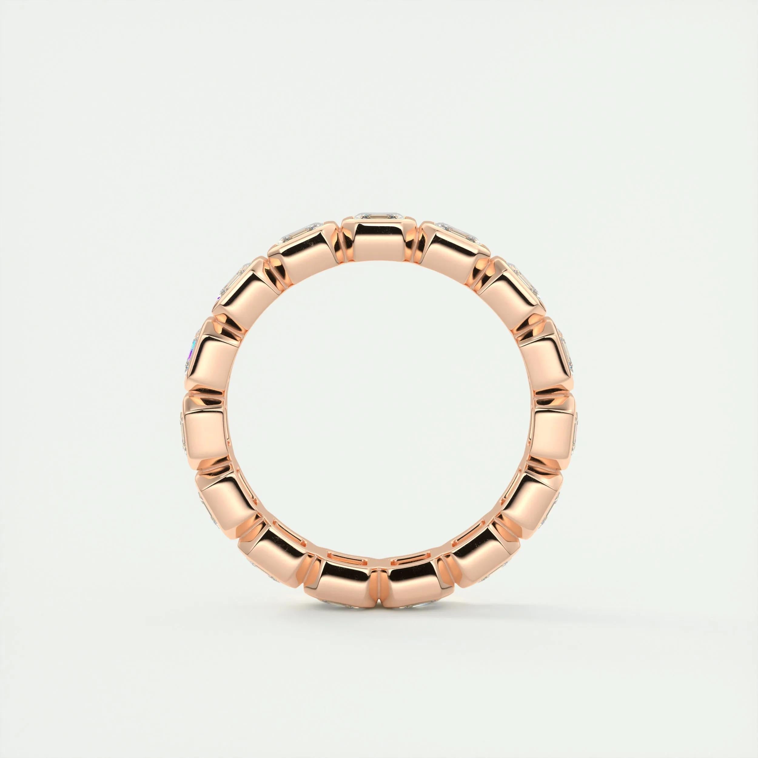 2.25 TCW Asscher CVD Diamond Bezel Wedding Band - Camila Brown