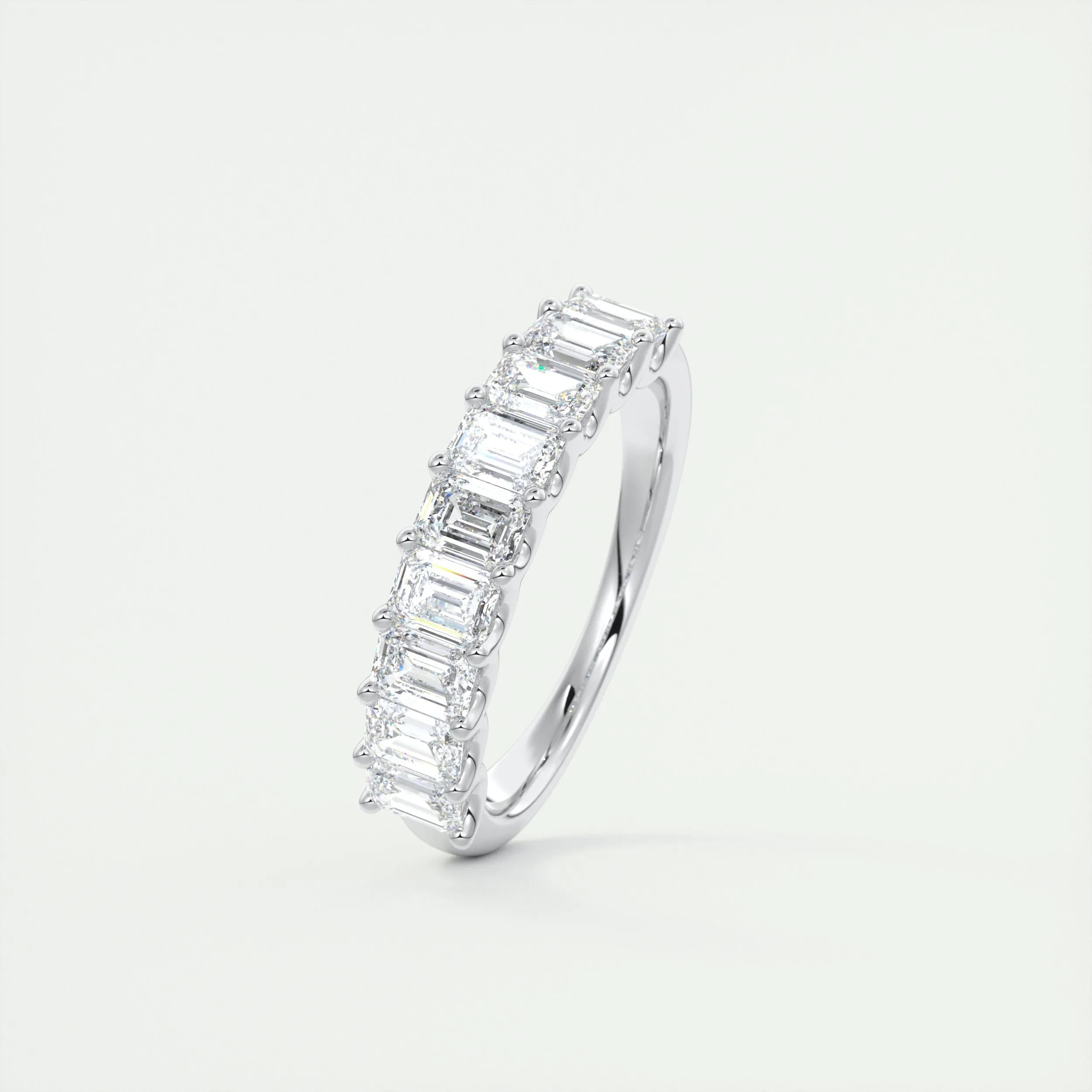 1.80 TCW Emerald CVD Diamond Half Eternity Wedding Band - Camila Brown