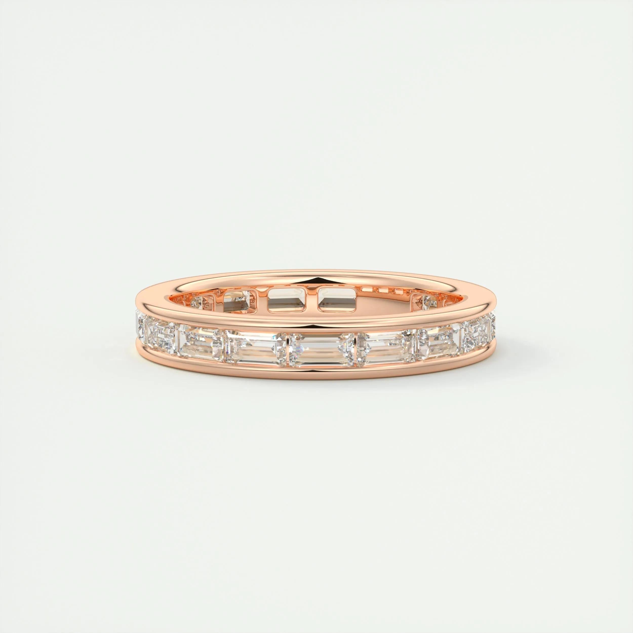 1.87 TCW Baguette CVD Diamond Chhanle Setting Wedding Band - Camila Brown