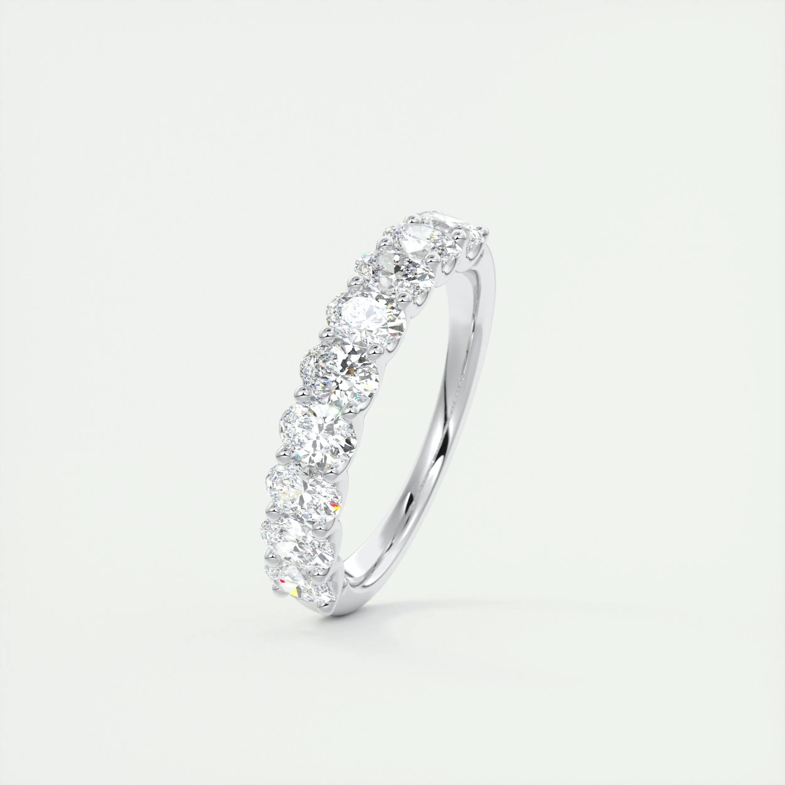 1.35 TCW Oval CVD Diamond Half Eternity Wedding Band - Camila Brown