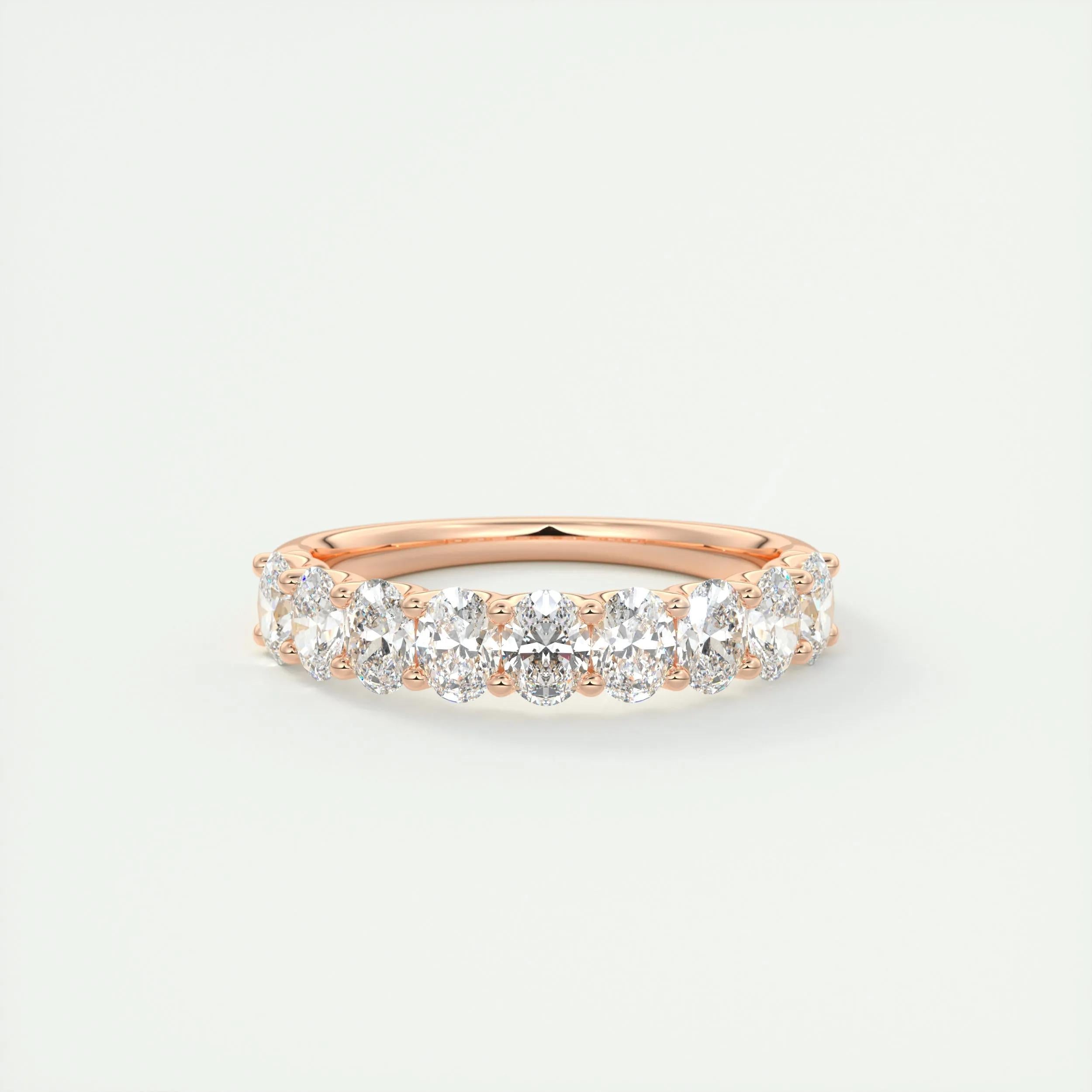 1.35 TCW Oval CVD Diamond Half Eternity Wedding Band - Camila Brown