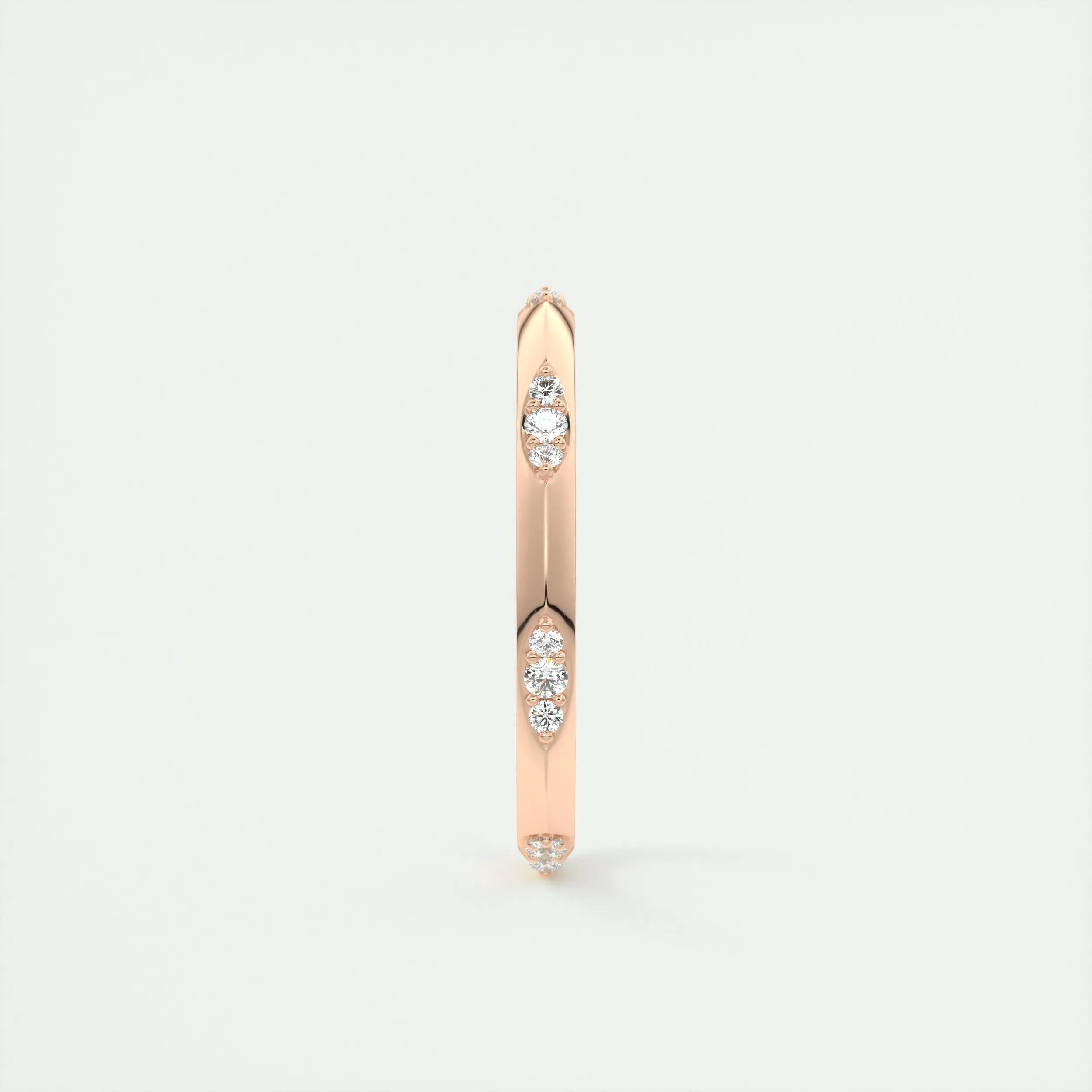 0.09 TCW Round CVD Diamond Flush Setting Wedding Band - Camila Brown