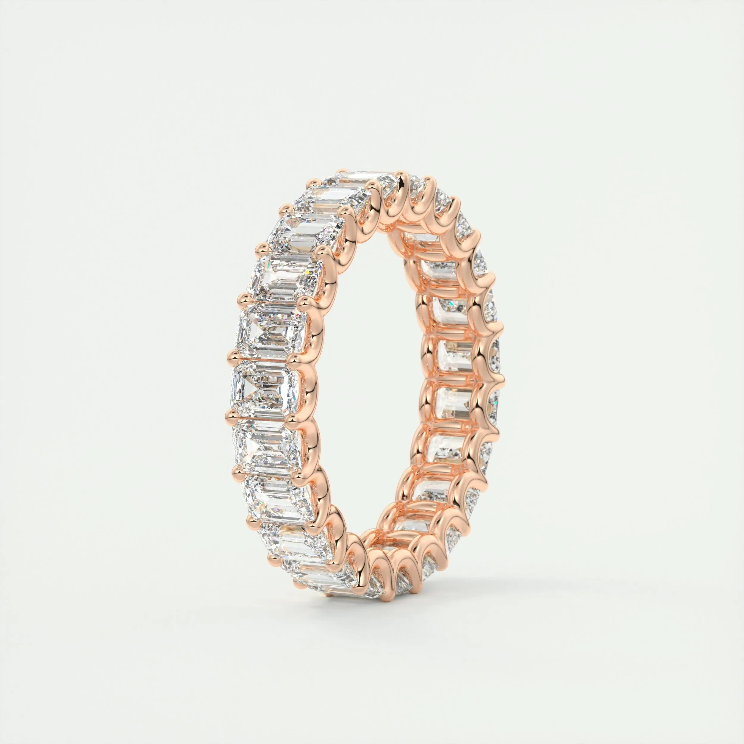 4.6 TCW Emerald CVD Diamond Full Eternity Wedding Band - Camila Brown
