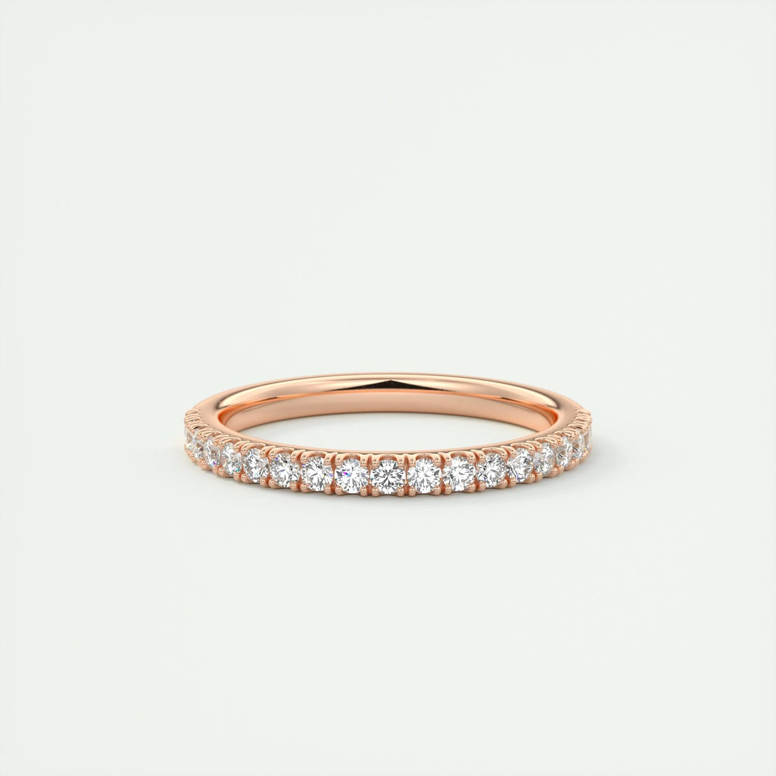 0.38 TCW Round CVD Diamond Half Eternity Wedding Band - Camila Brown