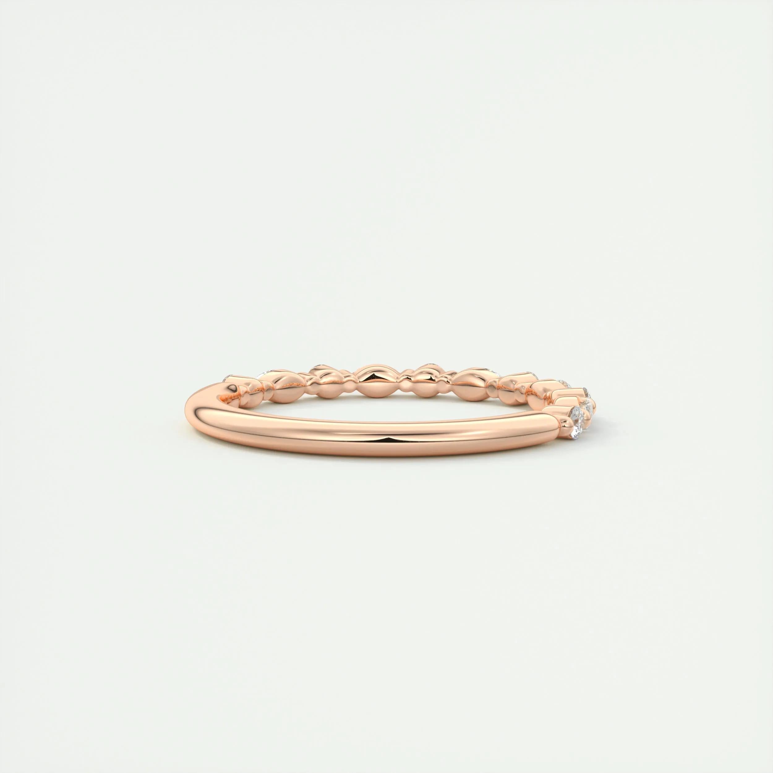 0.32 TCW Marquise & Round CVD Diamond Bubble Prongs Wedding Band - Camila Brown