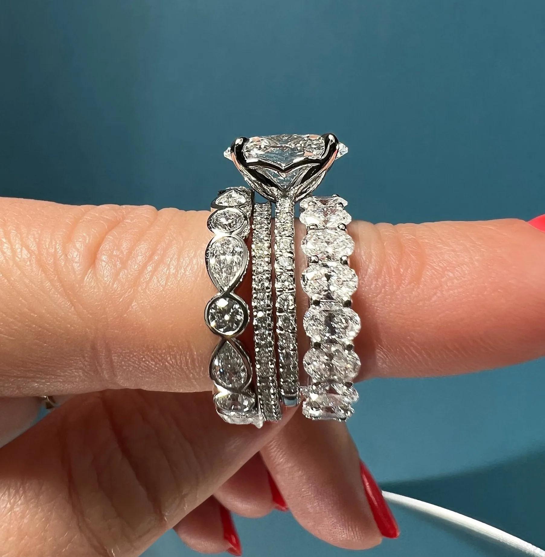 3.15 TCW Oval CVD Diamond Full Eternity Wedding Band - Camila Brown