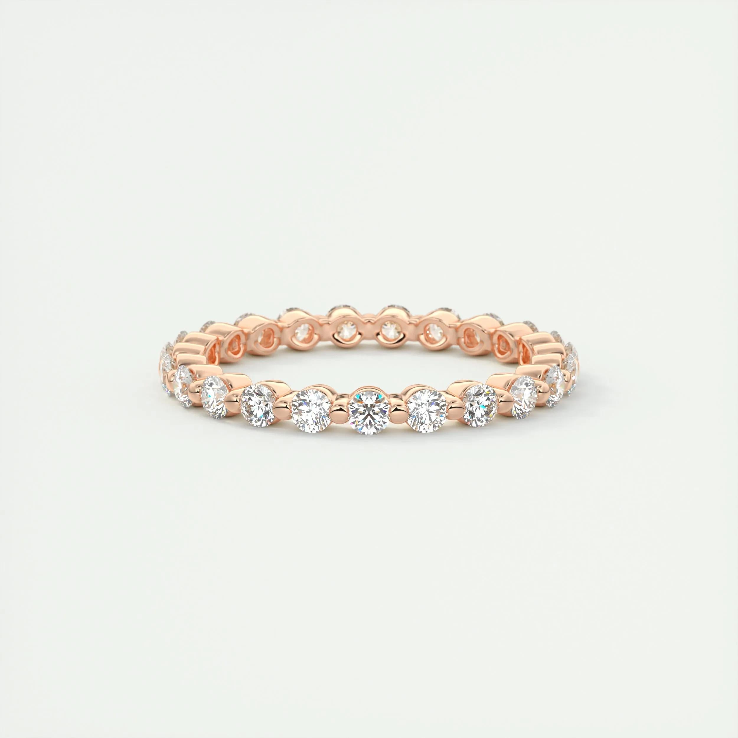 0.69 TCW Round CVD Diamond bubble prong Wedding Band - Camila Brown