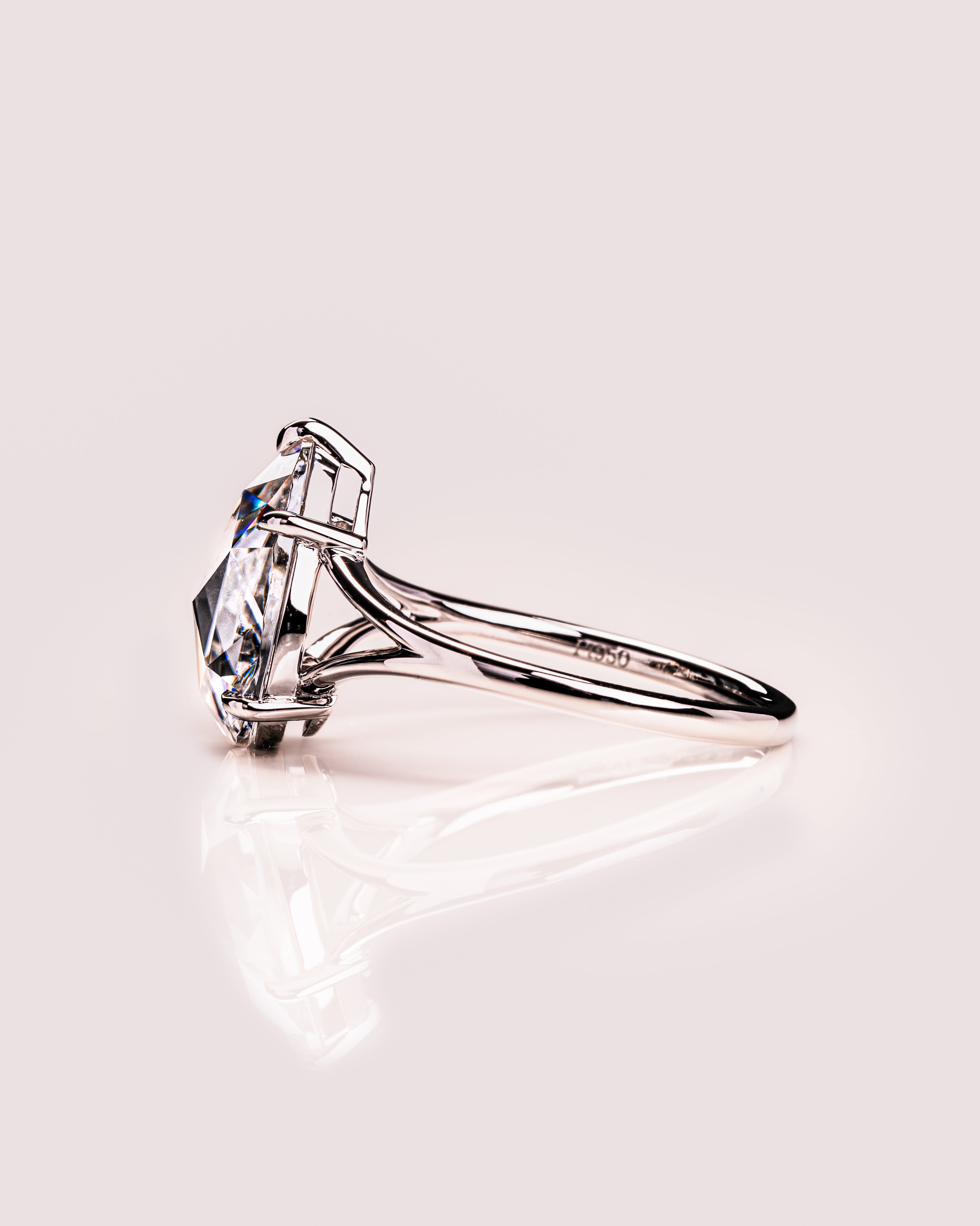 1.09 - 3.09 CT Pear E/VS1 CVD Diamond Solitaire Split Shank Engagement Ring - Camila Brown