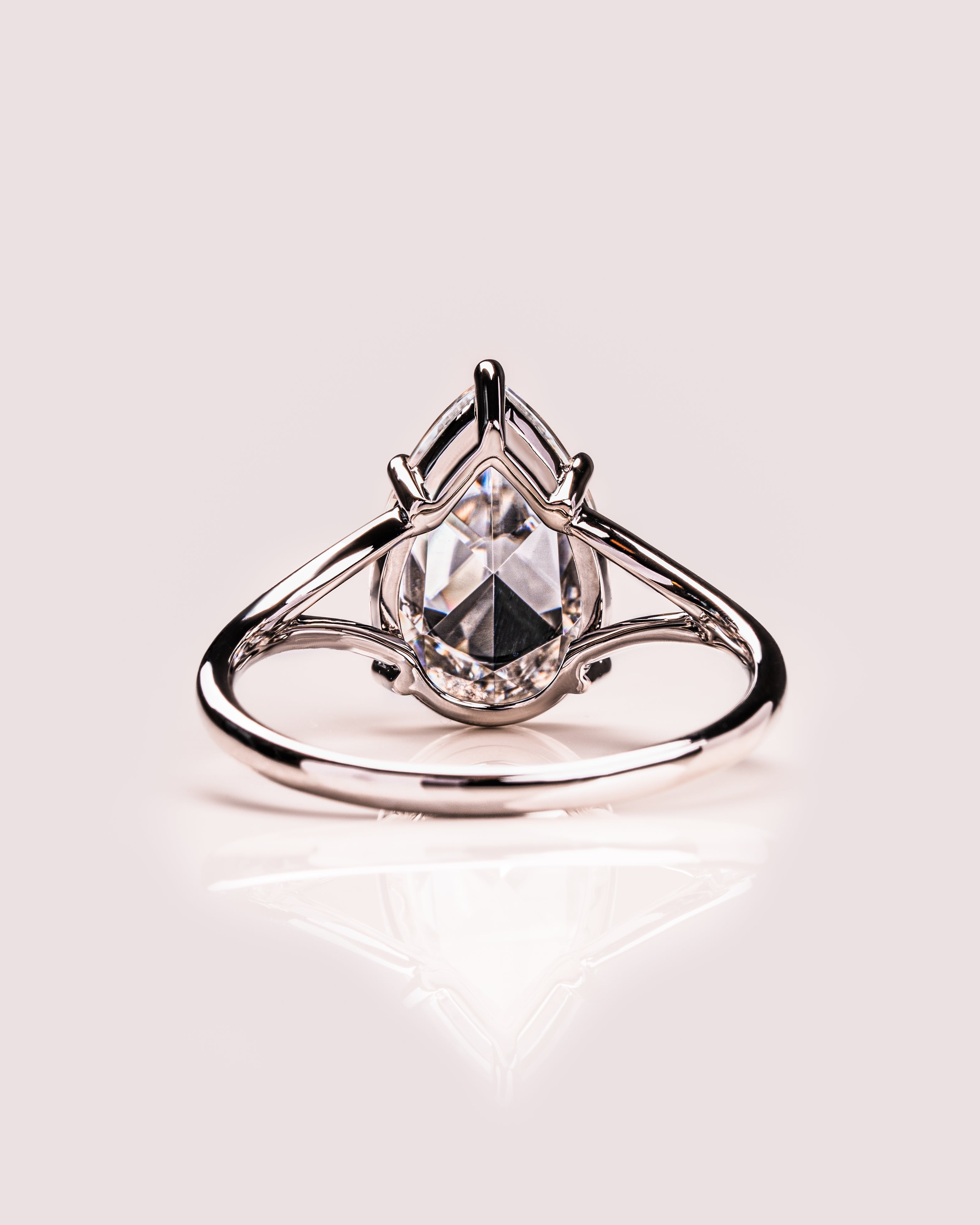 1.09 - 3.09 CT Pear E/VS1 CVD Diamond Solitaire Split Shank Engagement Ring - Camila Brown