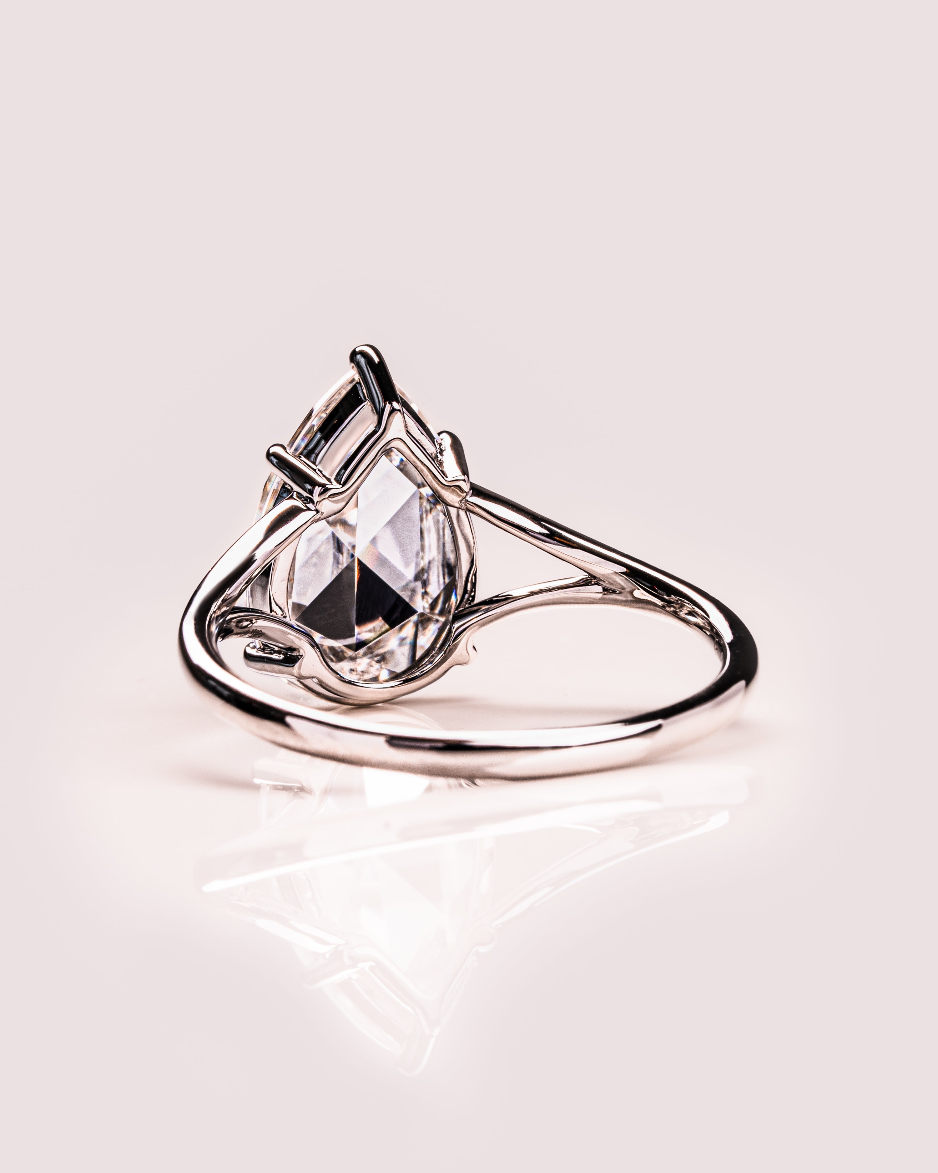 1.09 - 3.09 CT Pear E/VS1 CVD Diamond Solitaire Split Shank Engagement Ring - Camila Brown