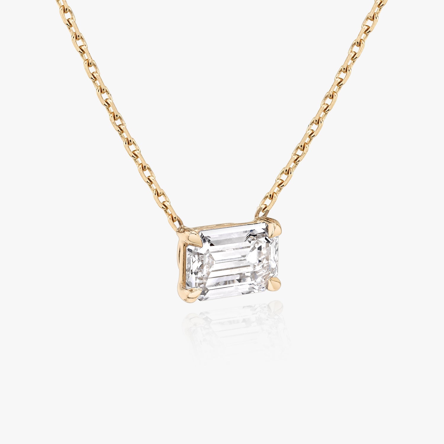 0.25 CT-1.0 CT Emerald Solitaire F/VS Lab Grown Diamond Necklace - Camila Brown