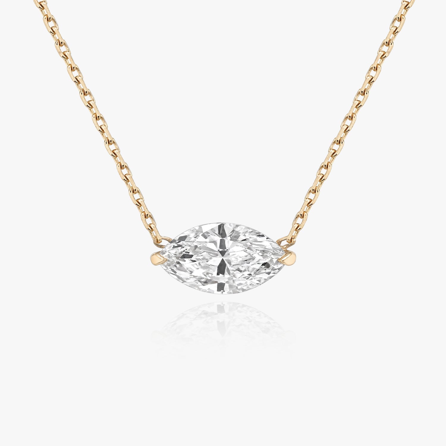 0.25 CT-1.0 CT Marquise Solitaire F/VS Lab Grown Diamond Necklace - Camila Brown