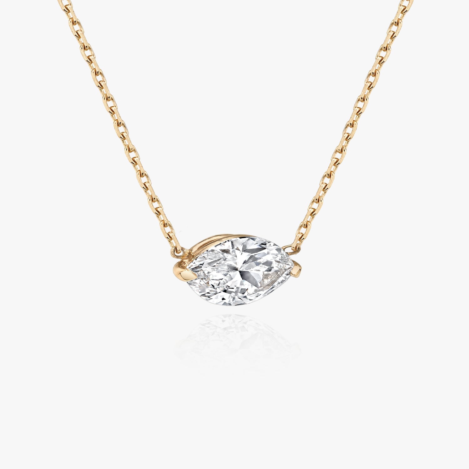 0.25 CT-1.0 CT Marquise Solitaire F/VS Lab Grown Diamond Necklace - Camila Brown