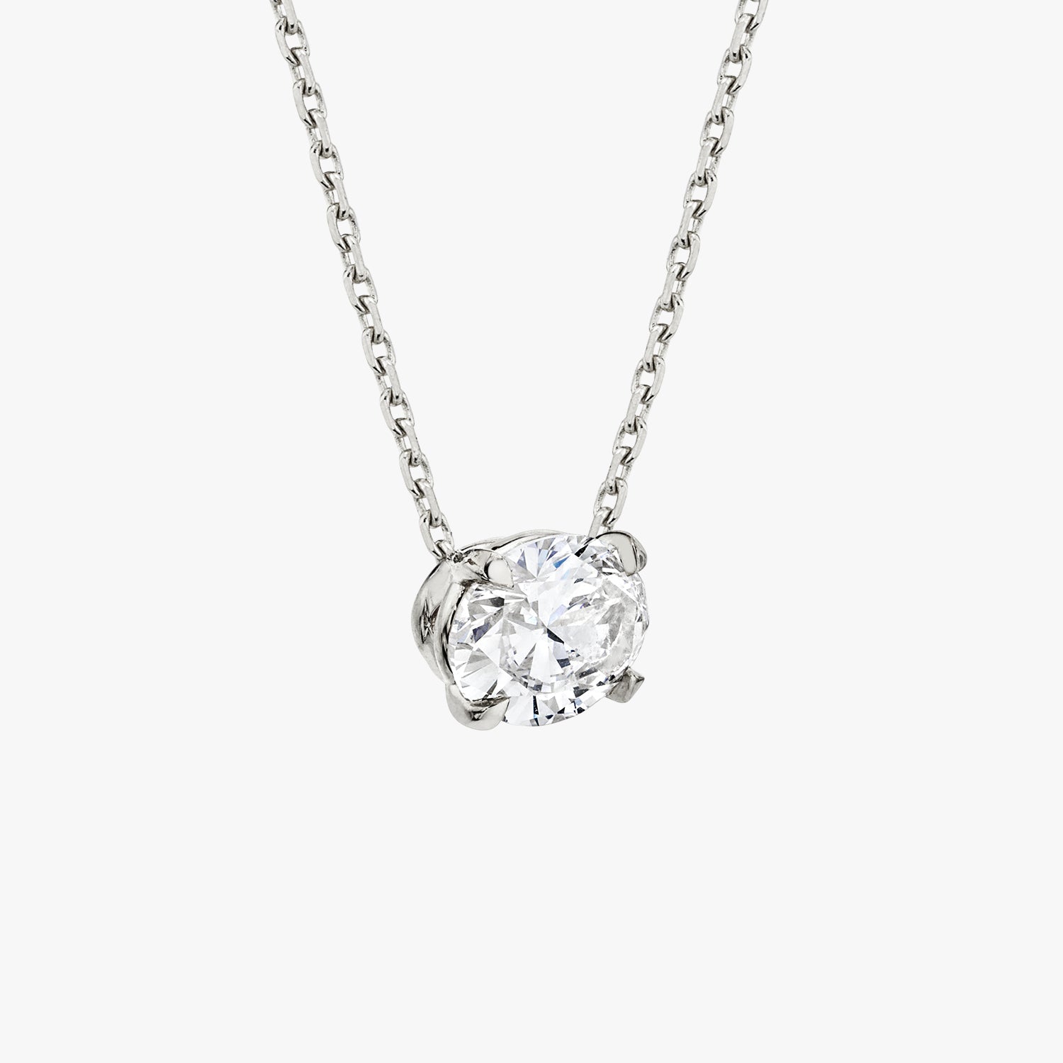 0.25 CT-1.0 CT Oval Solitaire F/VS Lab Grown Diamond Necklace - Camila Brown